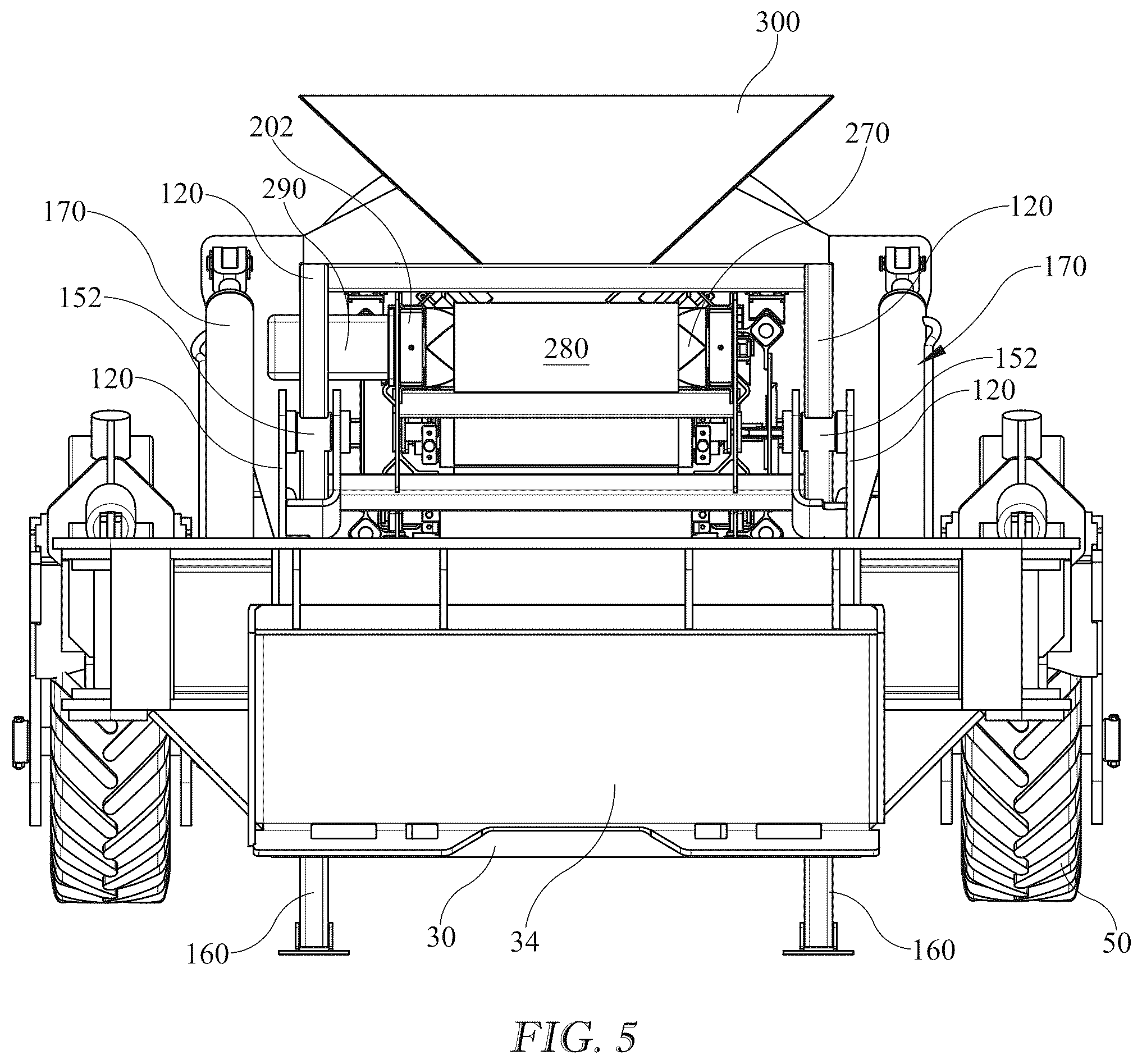 Patent US12378082 Figure 5 – Portable telescopic conveyor belt