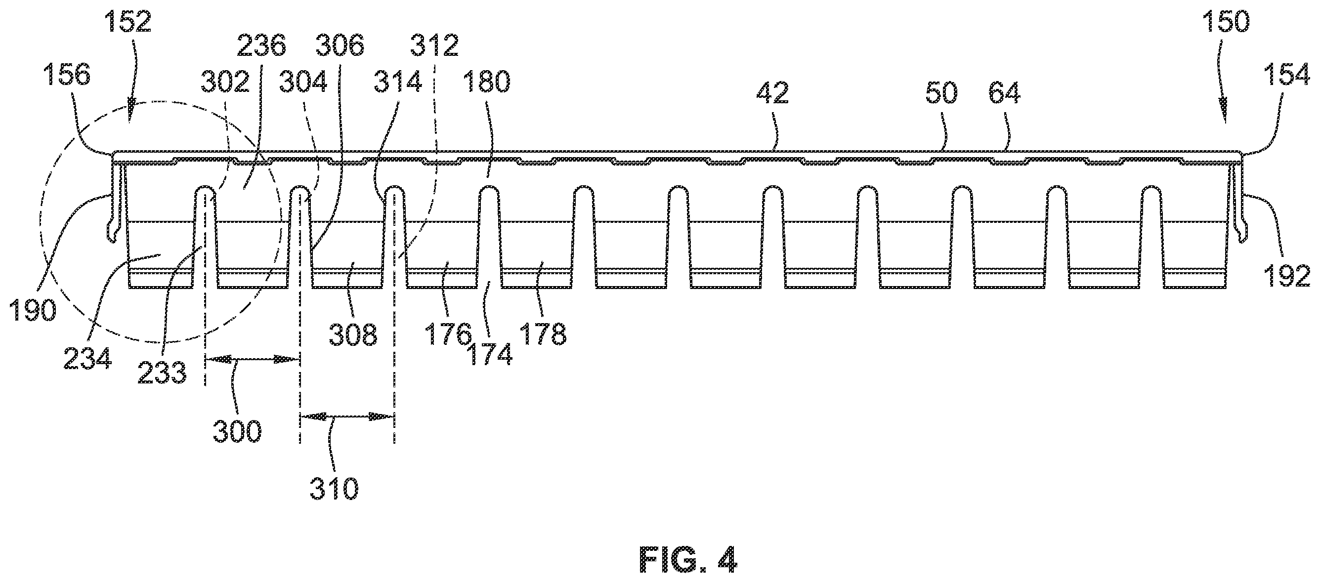 Patent US12378083 Figure 4 – Conveyor gap blocker