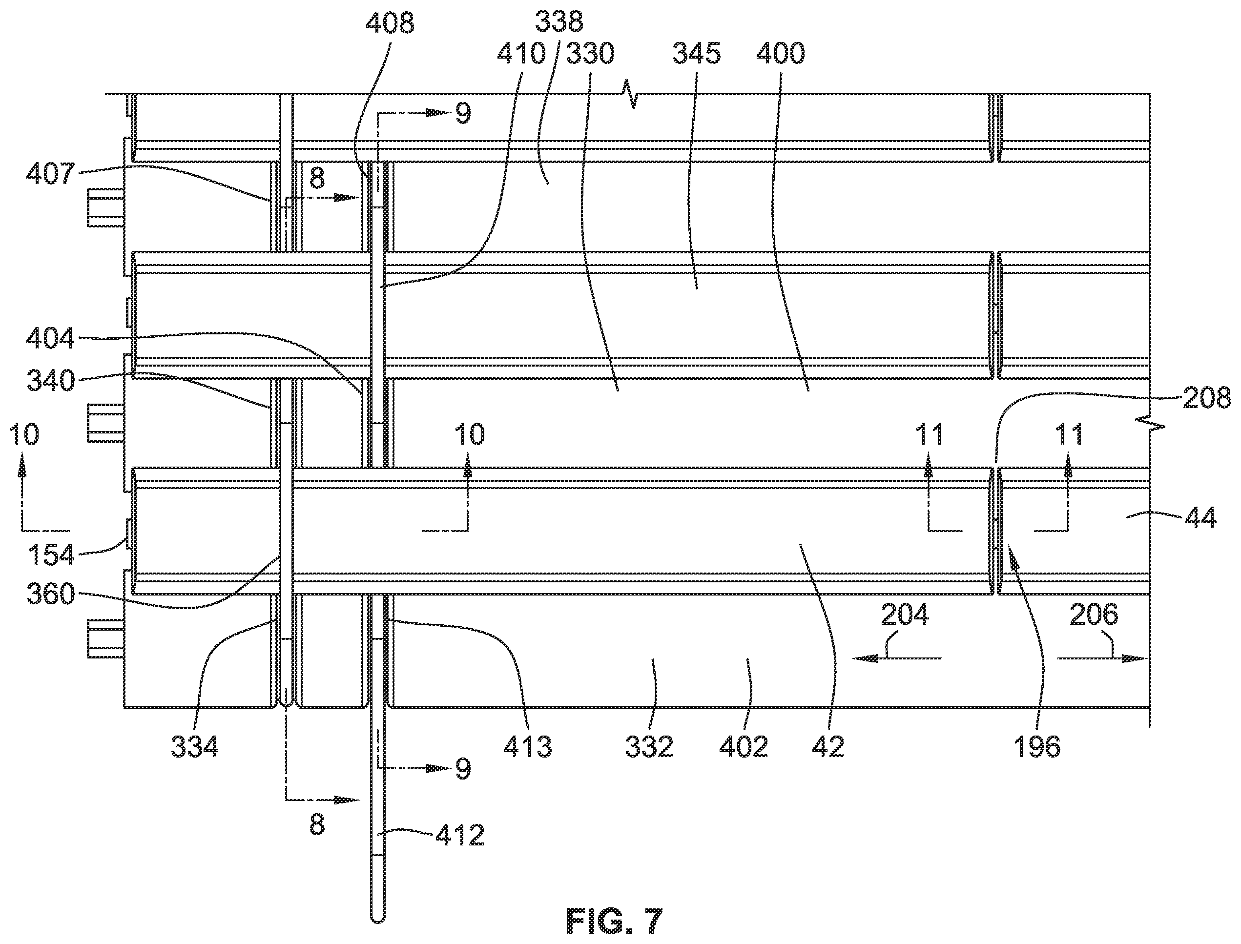 Patent US12378083 Figure 7 – Conveyor gap blocker