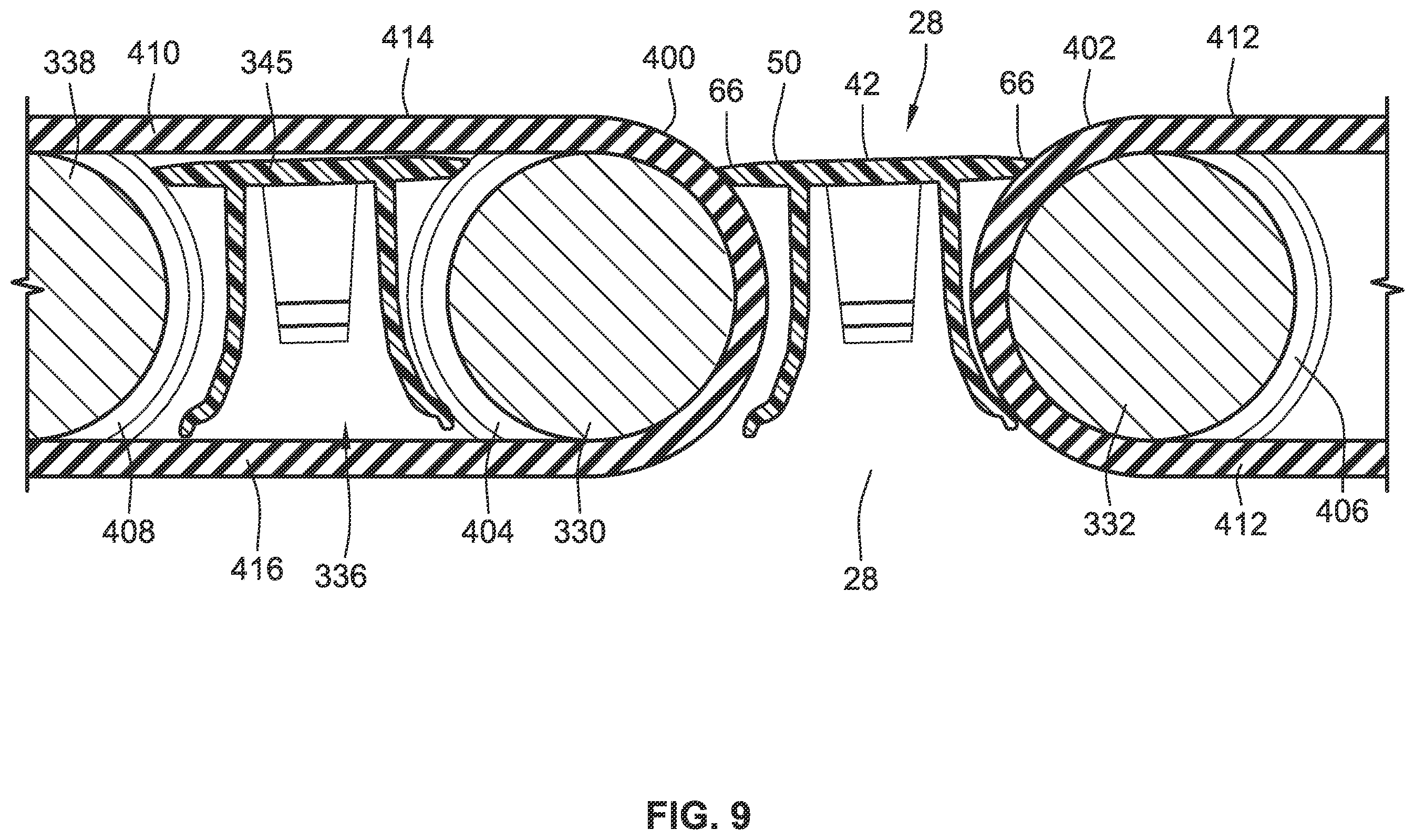 Patent US12378083 Figure 9 – Conveyor gap blocker