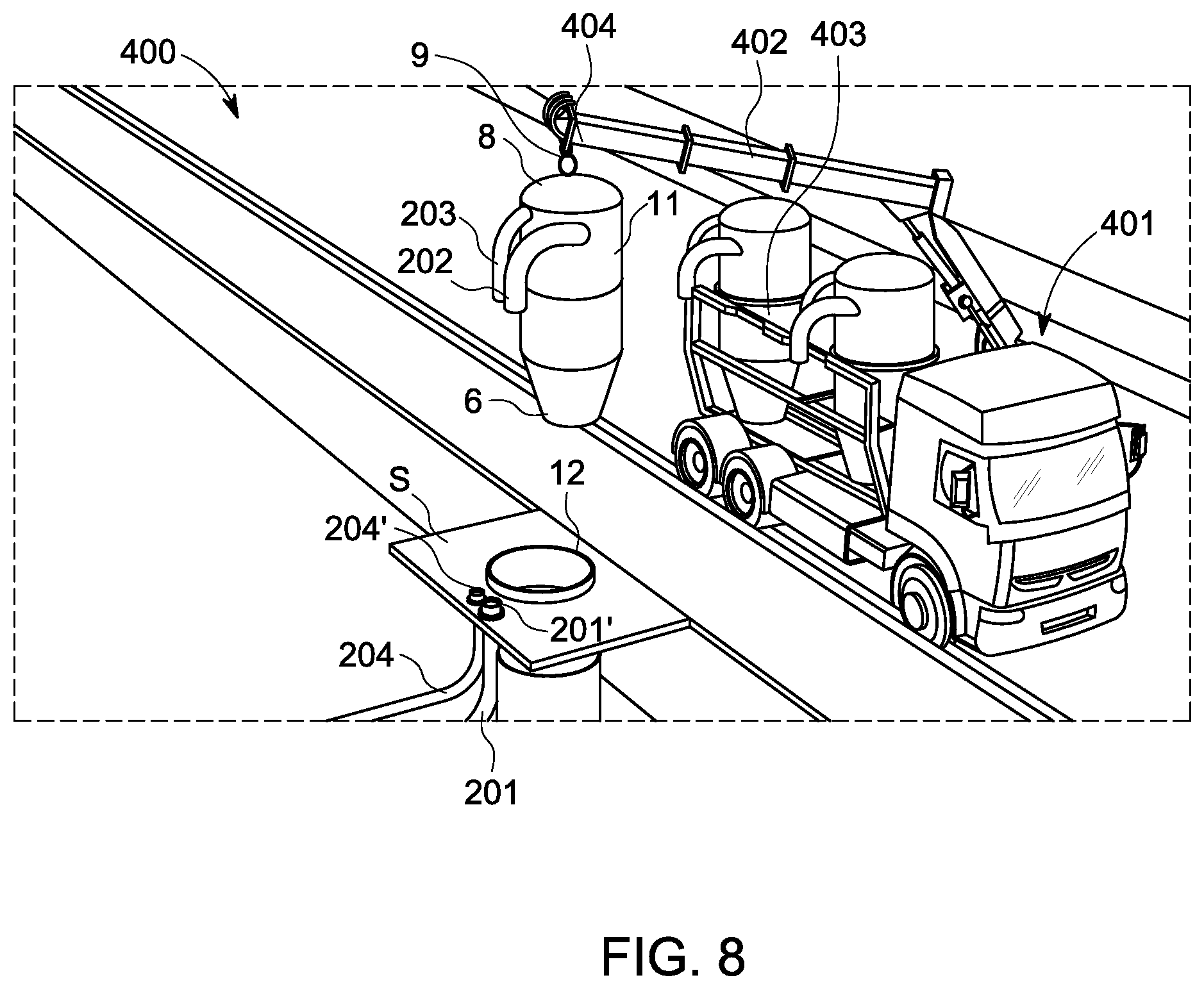 Patent US12378085 Figure 7 – Method for conveying material and material conveying arrangement