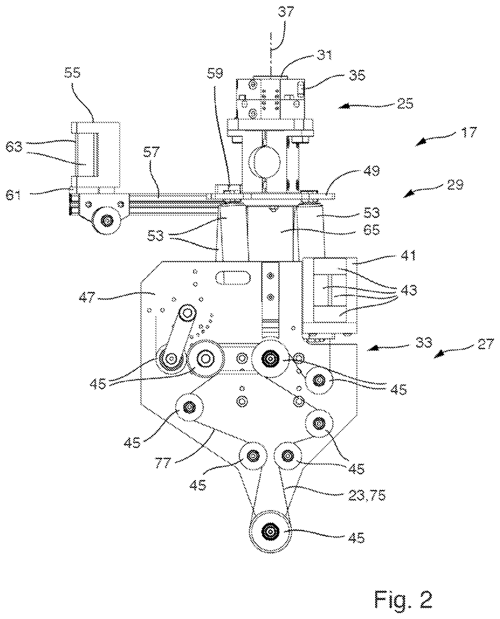 Patent US12378091 Figure 2 – Application device having a helix feed, robot device and production system
