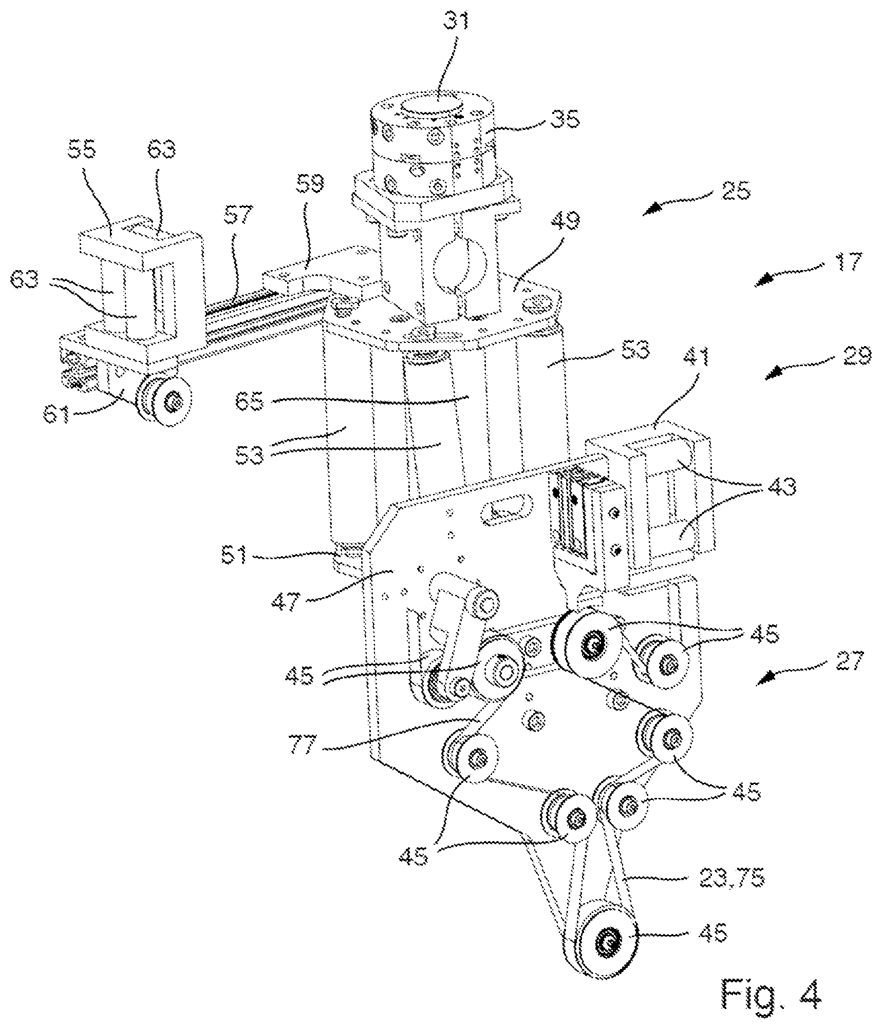 Patent US12378091 Figure 4 – Application device having a helix feed, robot device and production system