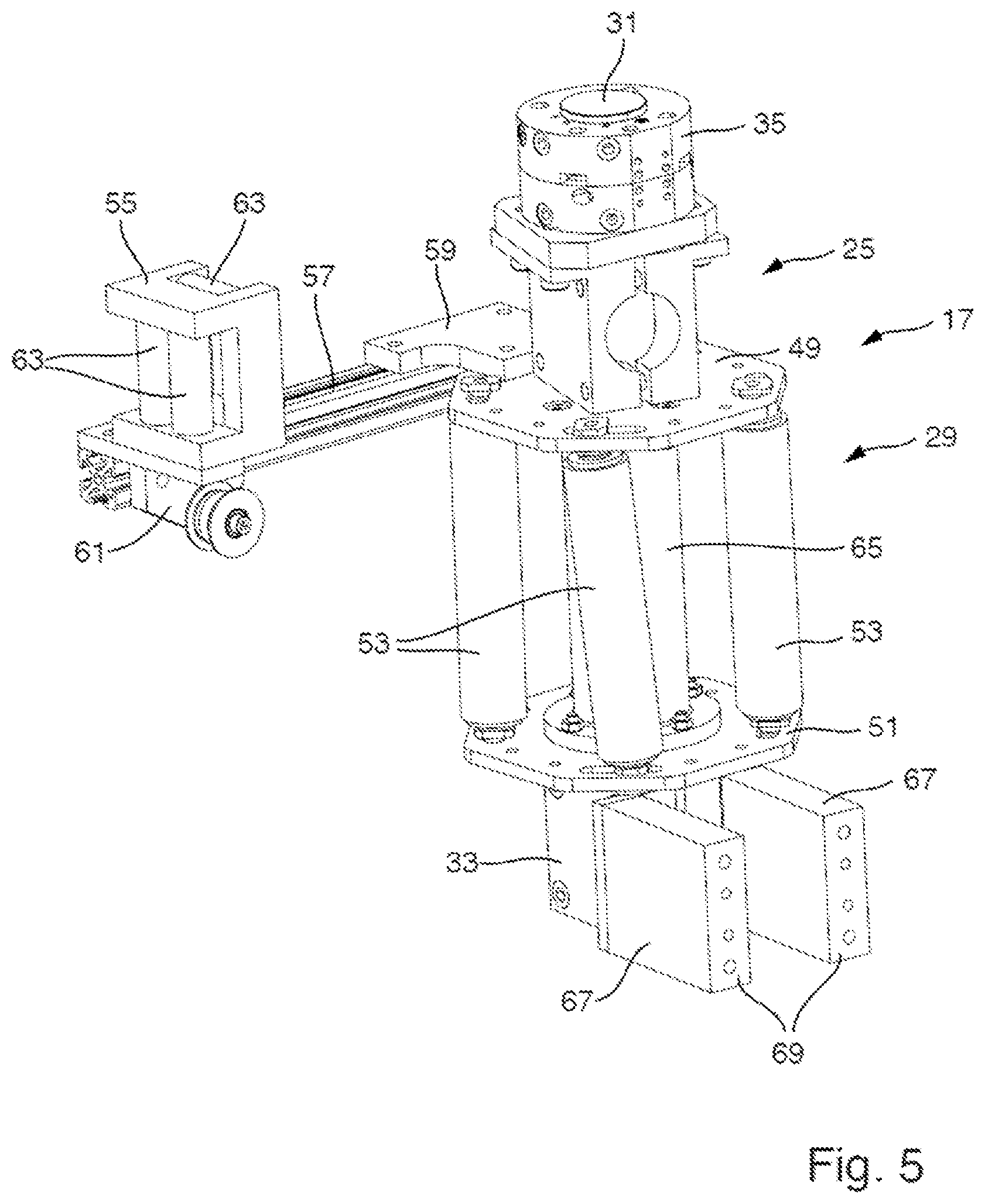 Patent US12378091 Figure 5 – Application device having a helix feed, robot device and production system