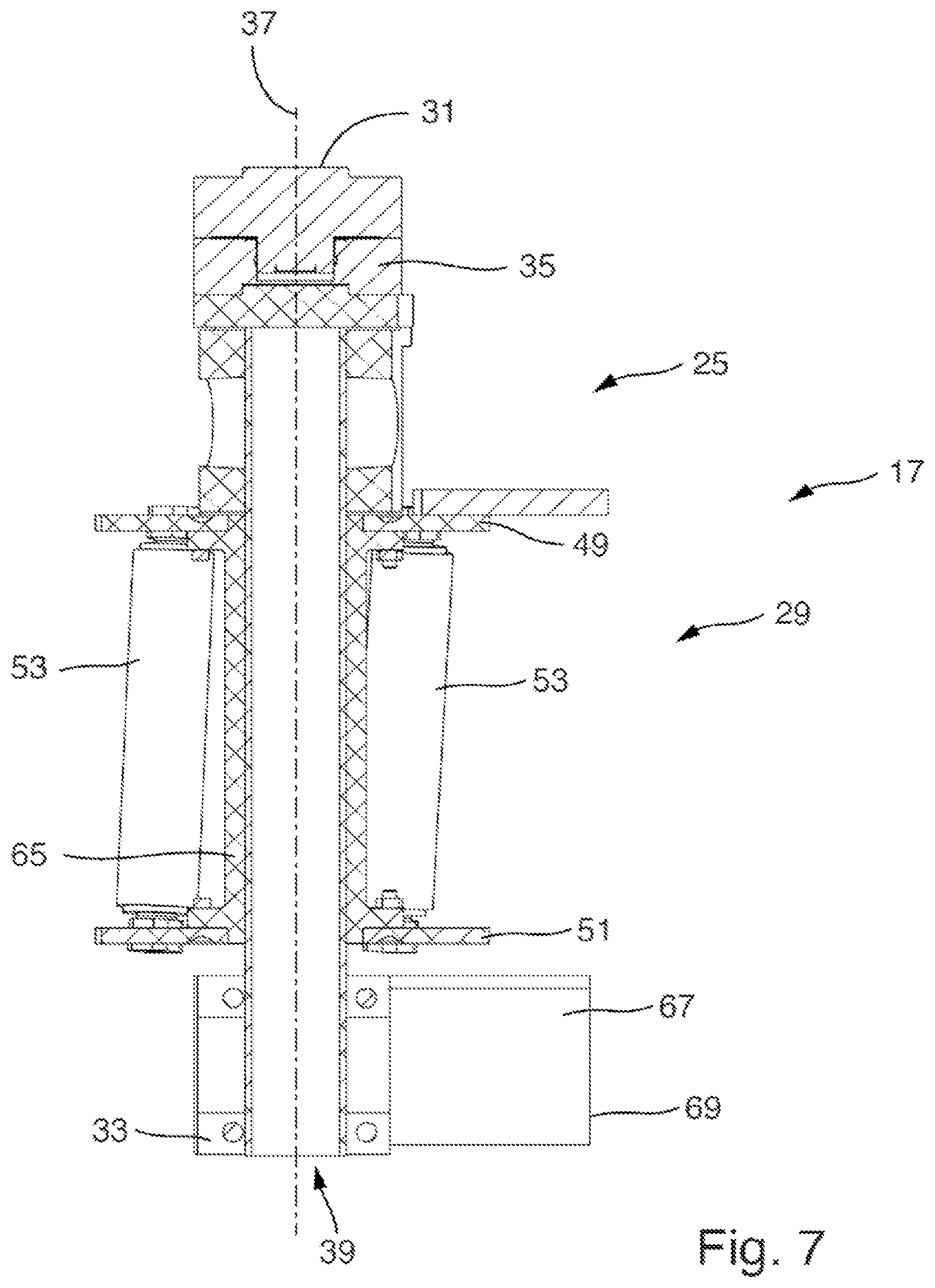 Patent US12378091 Figure 7 – Application device having a helix feed, robot device and production system