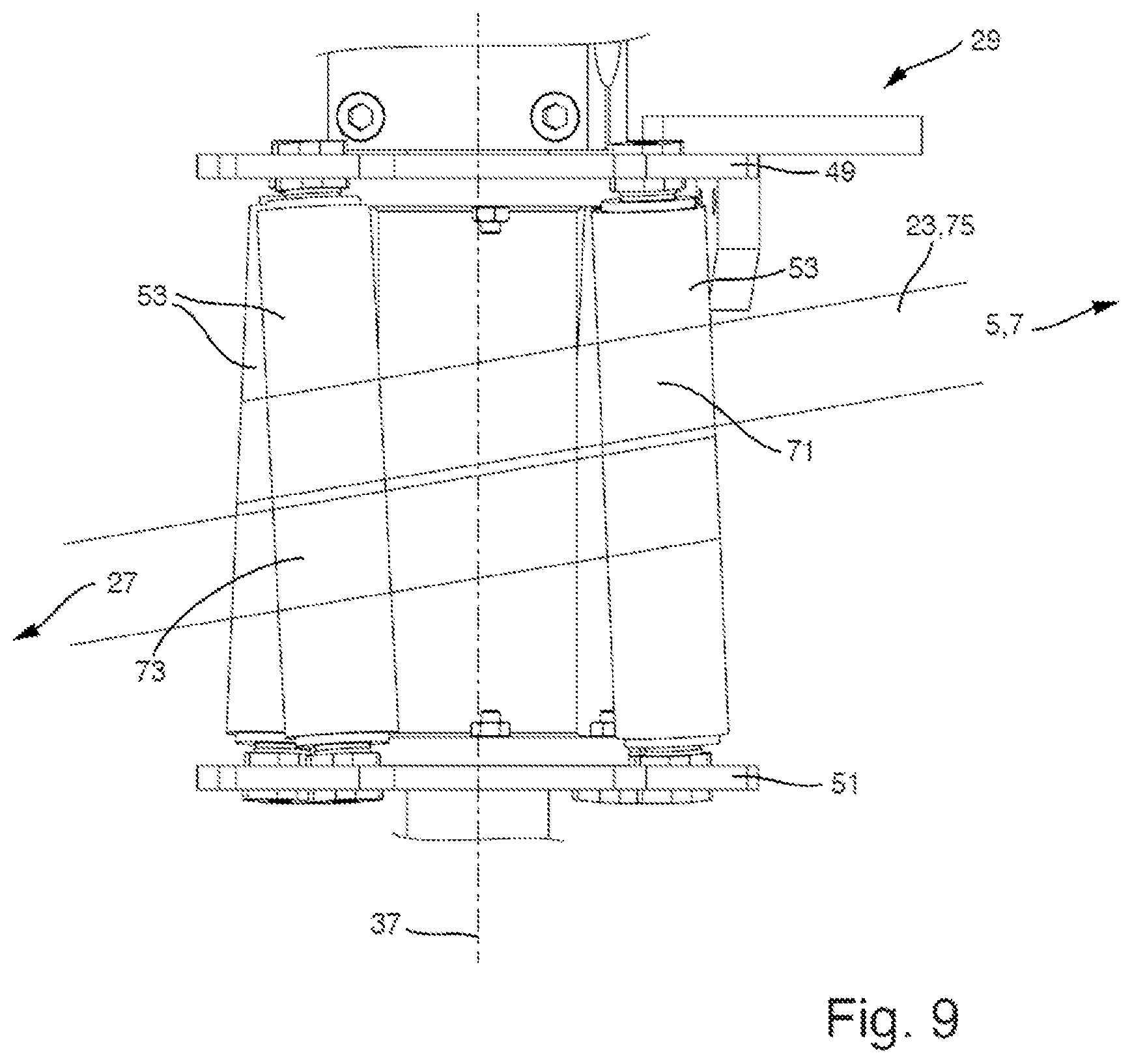 Patent US12378091 Figure 9 – Application device having a helix feed, robot device and production system