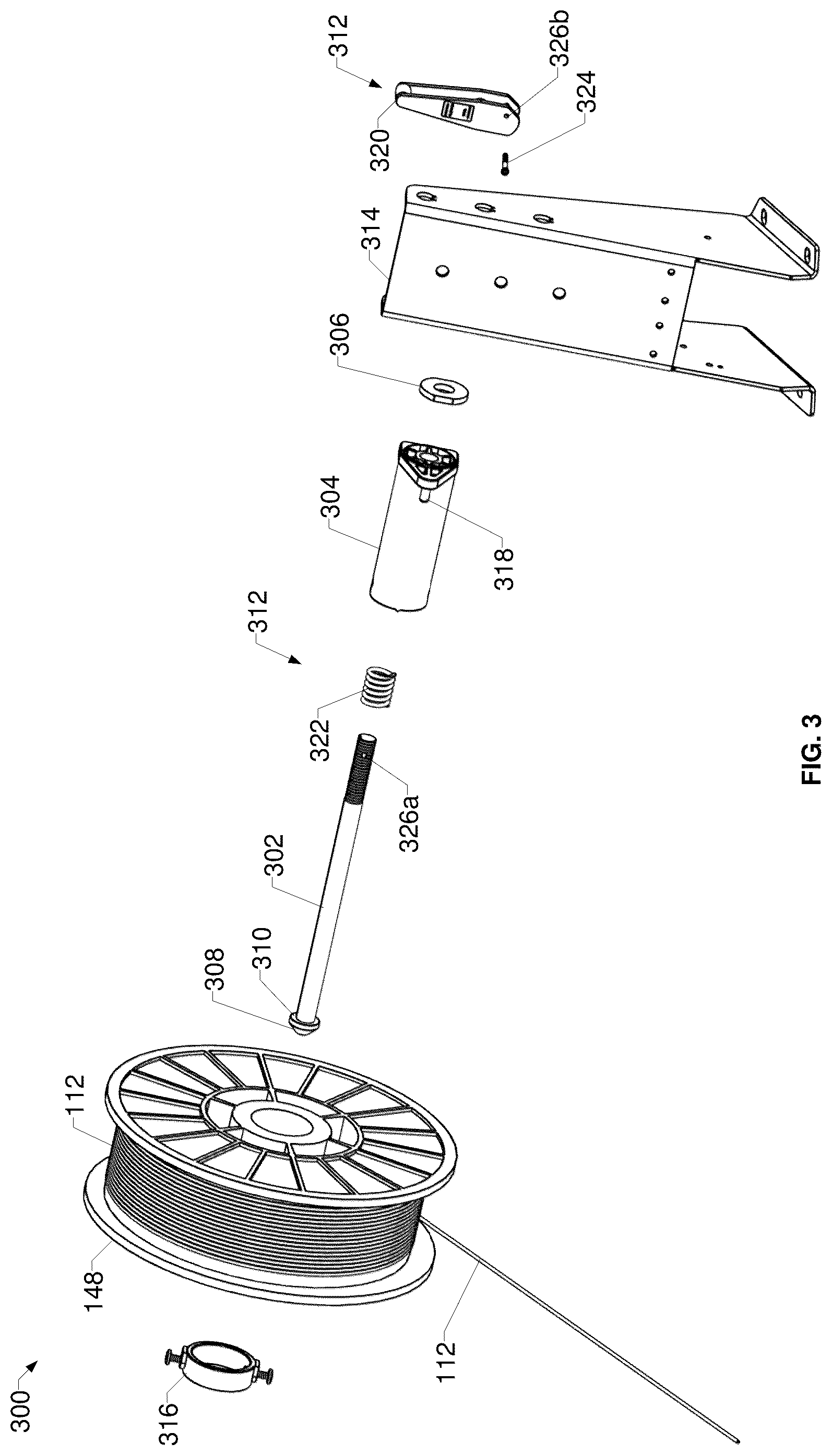 Patent US12378093 Figure 3 – Wire spool rotation resistance adjusters and wire feed assemblies having adjustable wire spool rotation resistance