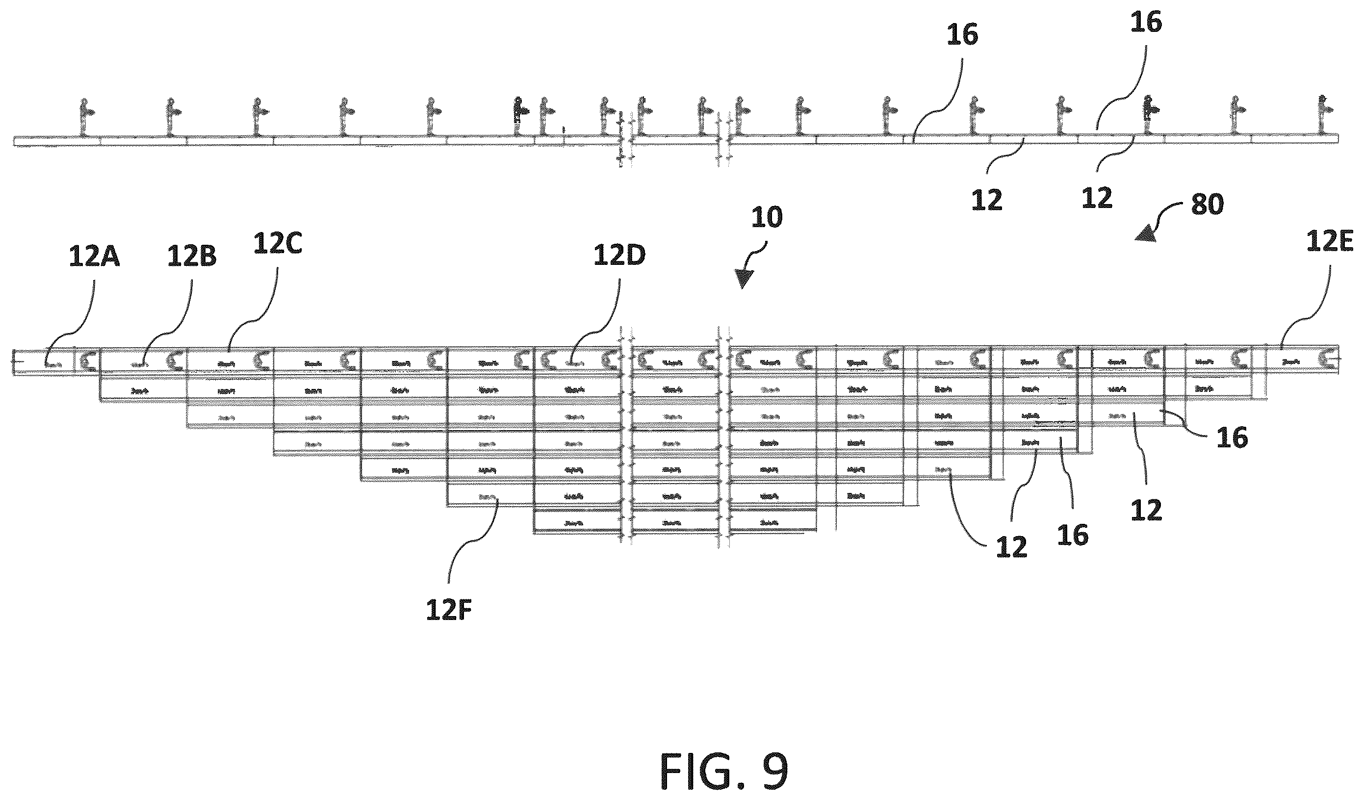 Patent US12378097 Figure 12 – Variable speed moving walkway systems