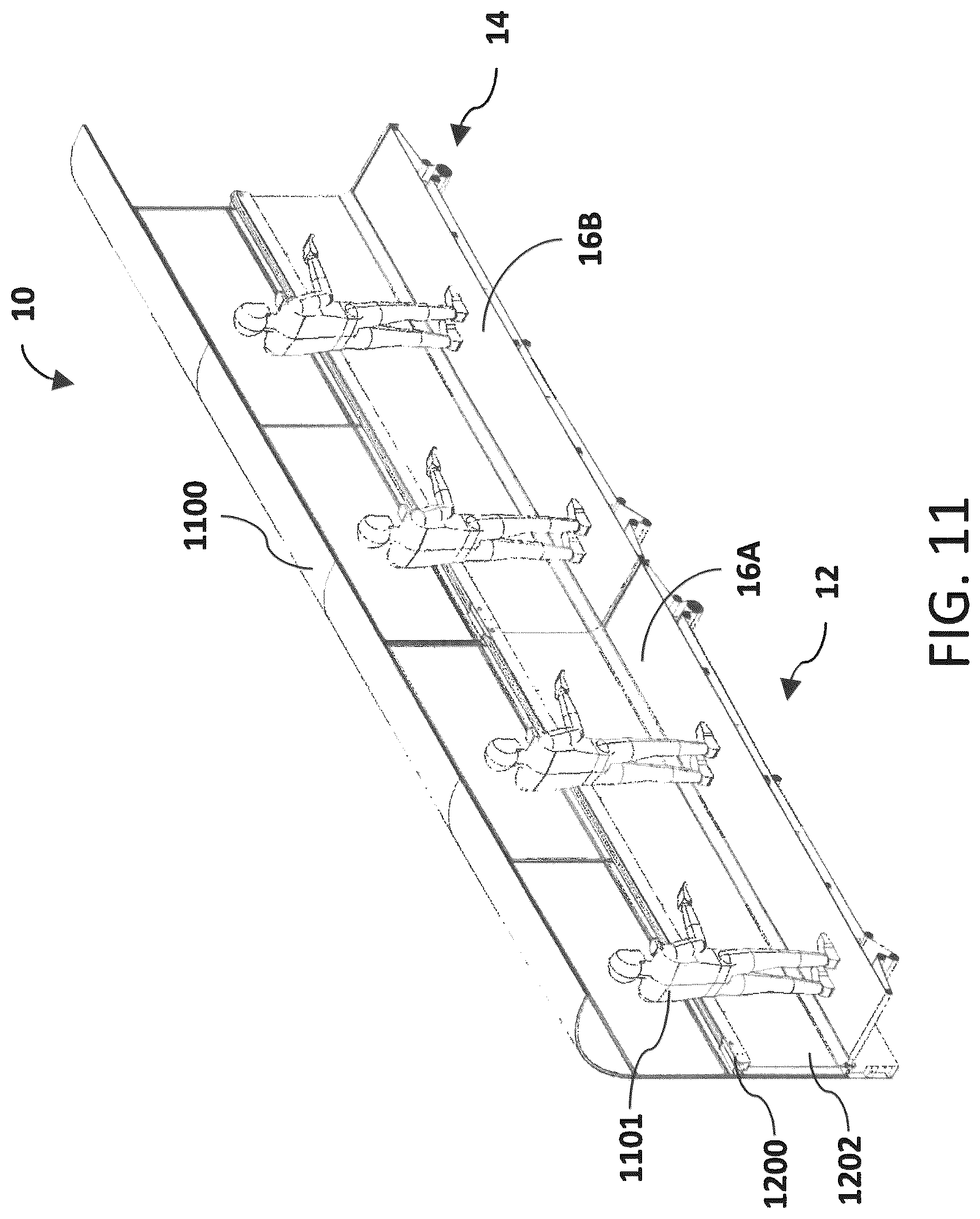 Patent US12378097 Figure 14 – Variable speed moving walkway systems