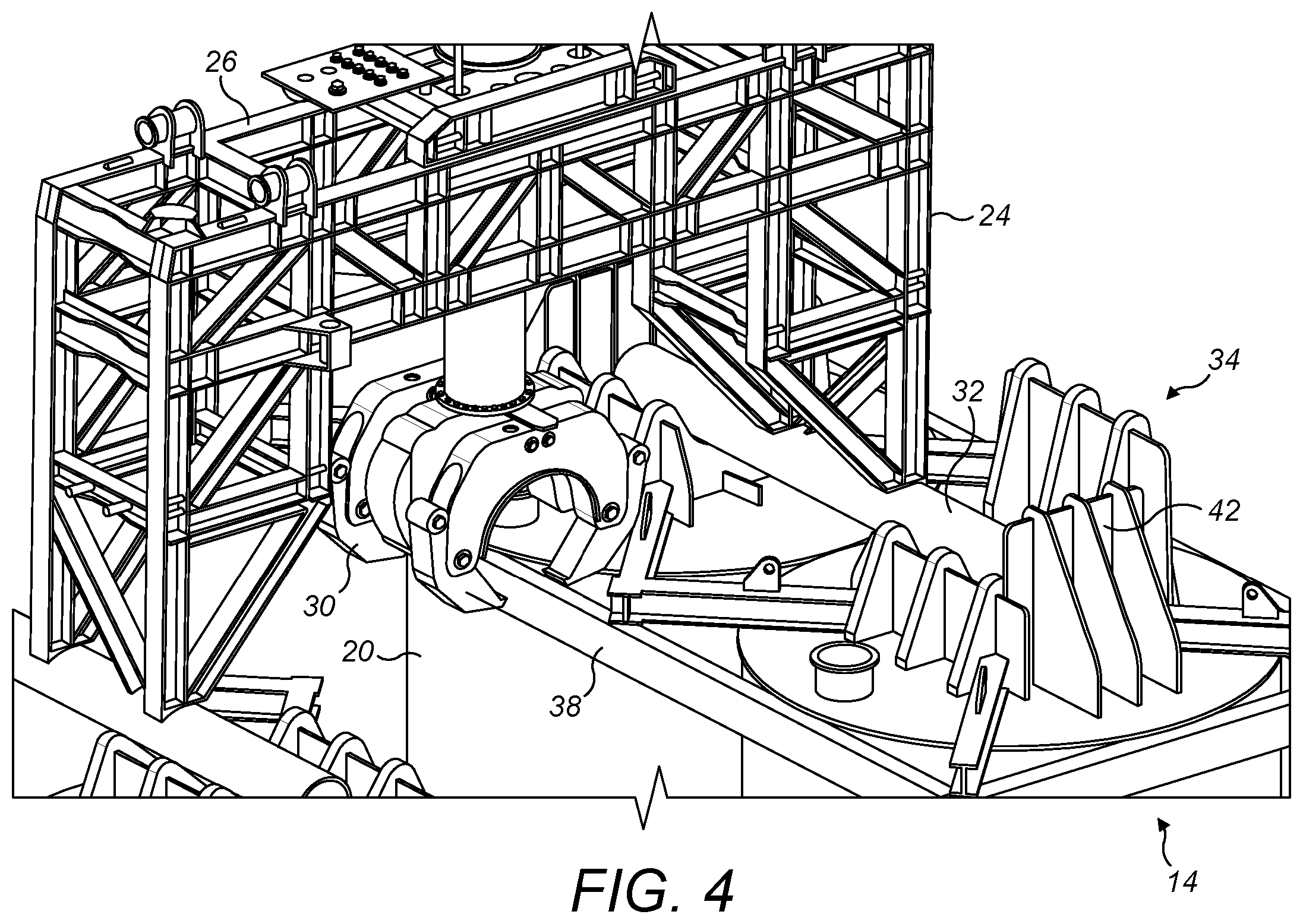 Patent US12378098 Figure 4 – Lifting systems for subsea pipelines and methods for installing lifting systems