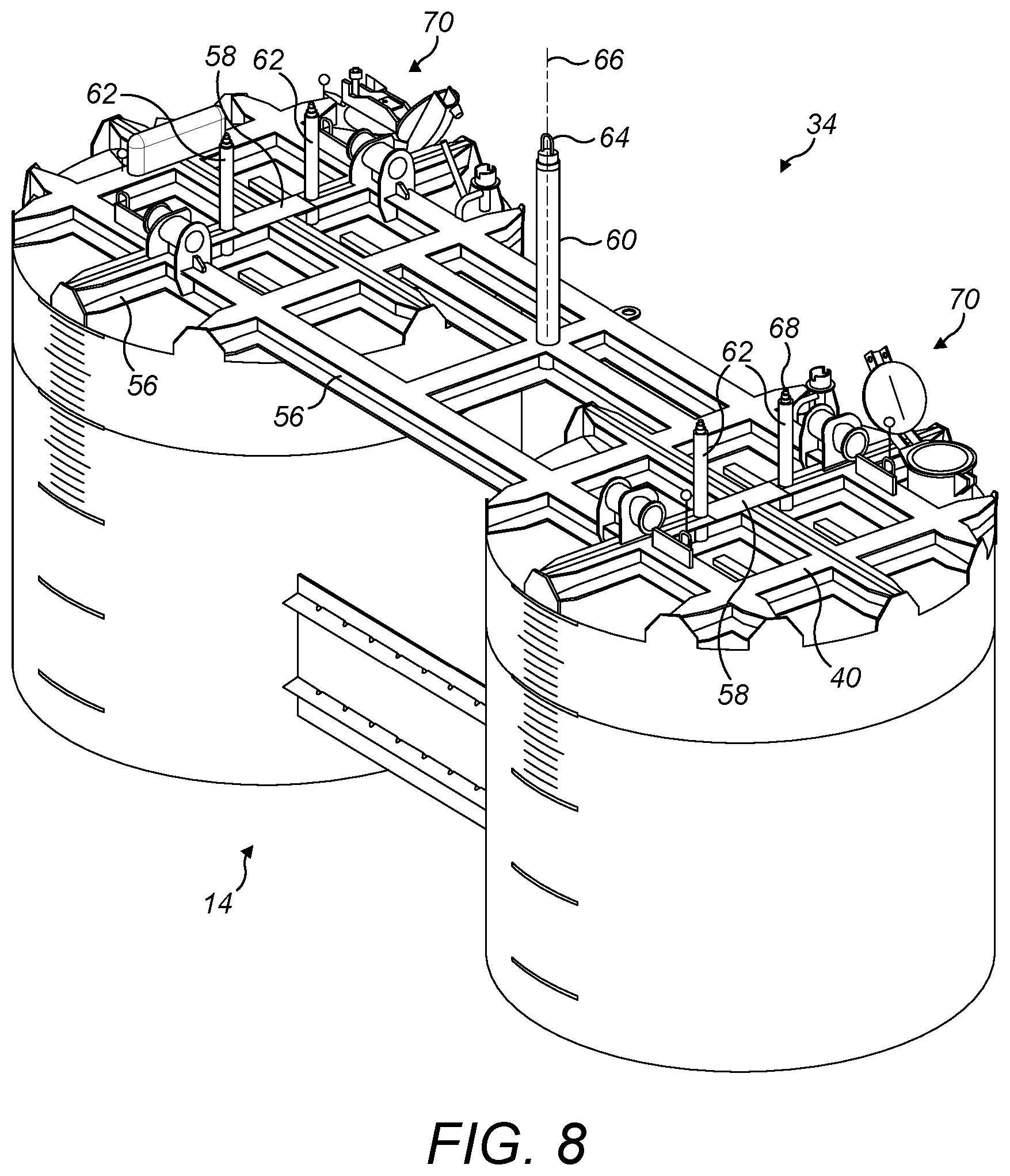Patent US12378098 Figure 9 – Lifting systems for subsea pipelines and methods for installing lifting systems