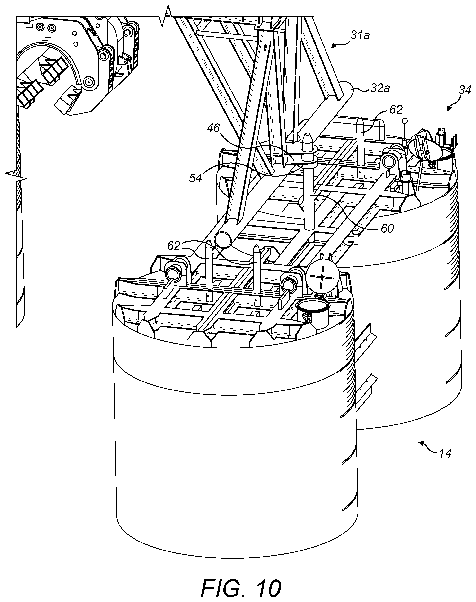 Patent US12378098 Figure 11 – Lifting systems for subsea pipelines and methods for installing lifting systems