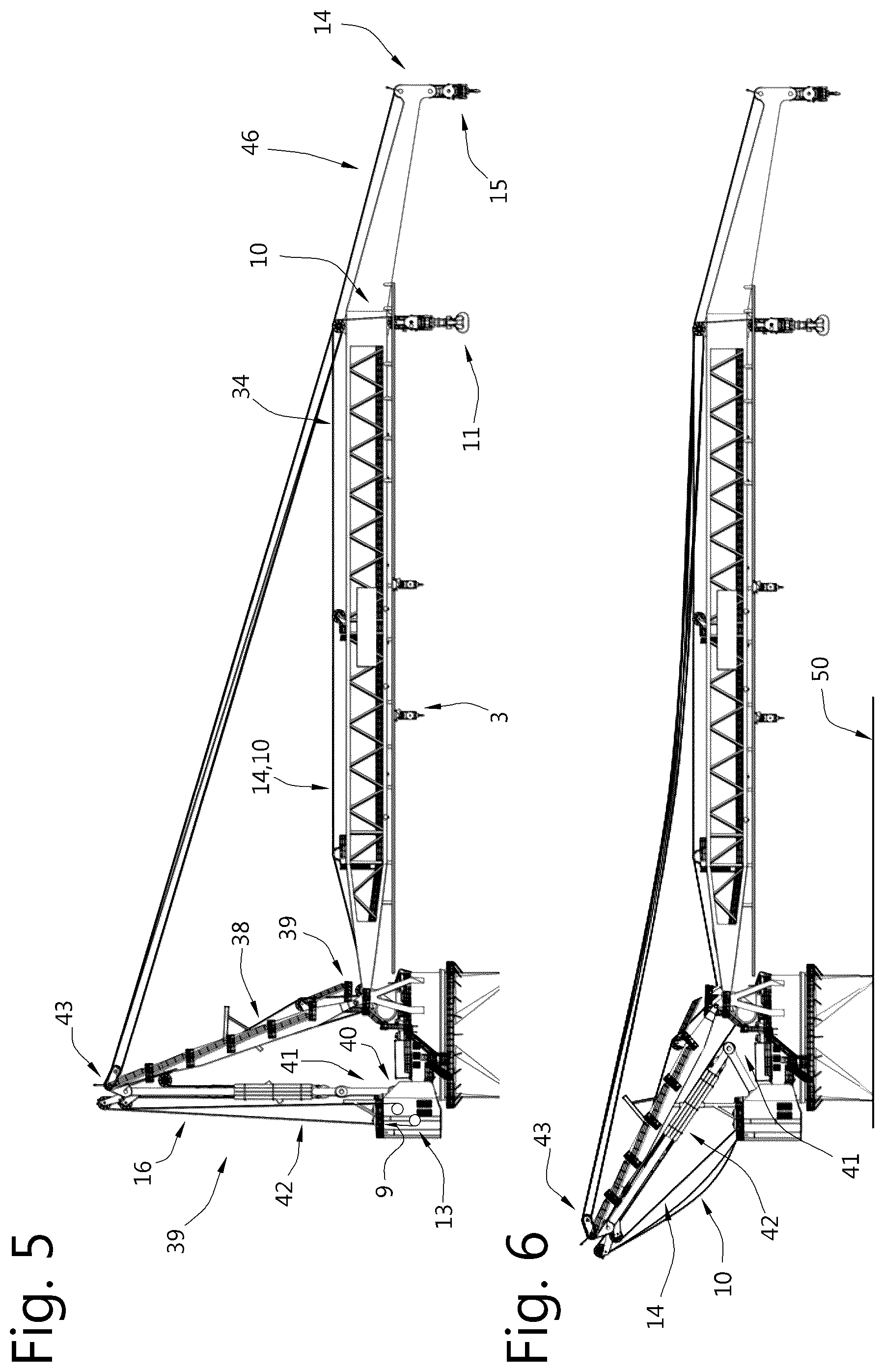 Patent US12378099 Figure 4 – Heave compensated dual hoist crane