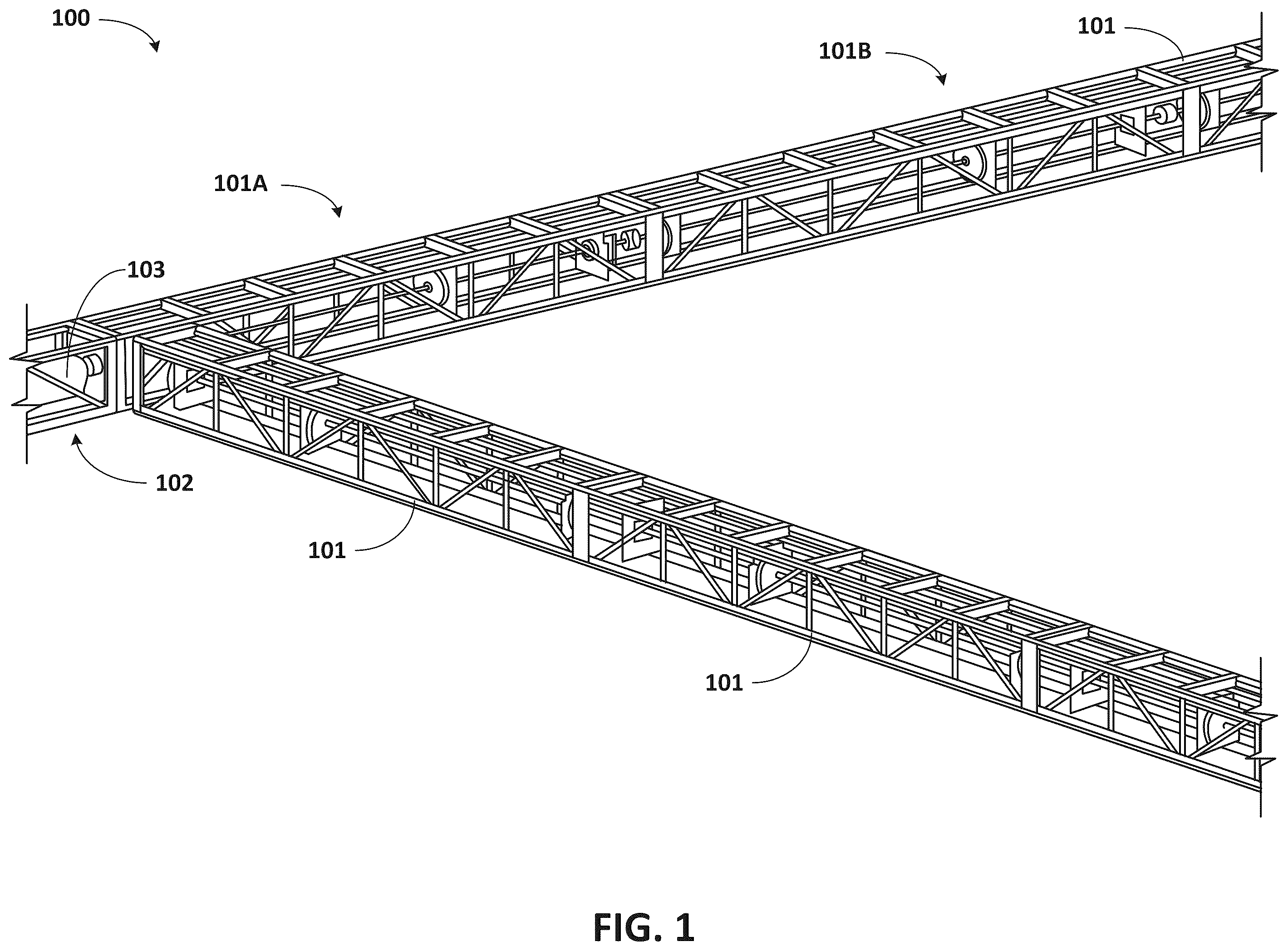 Patent US12378100 — Modular lift system — Figure 1
