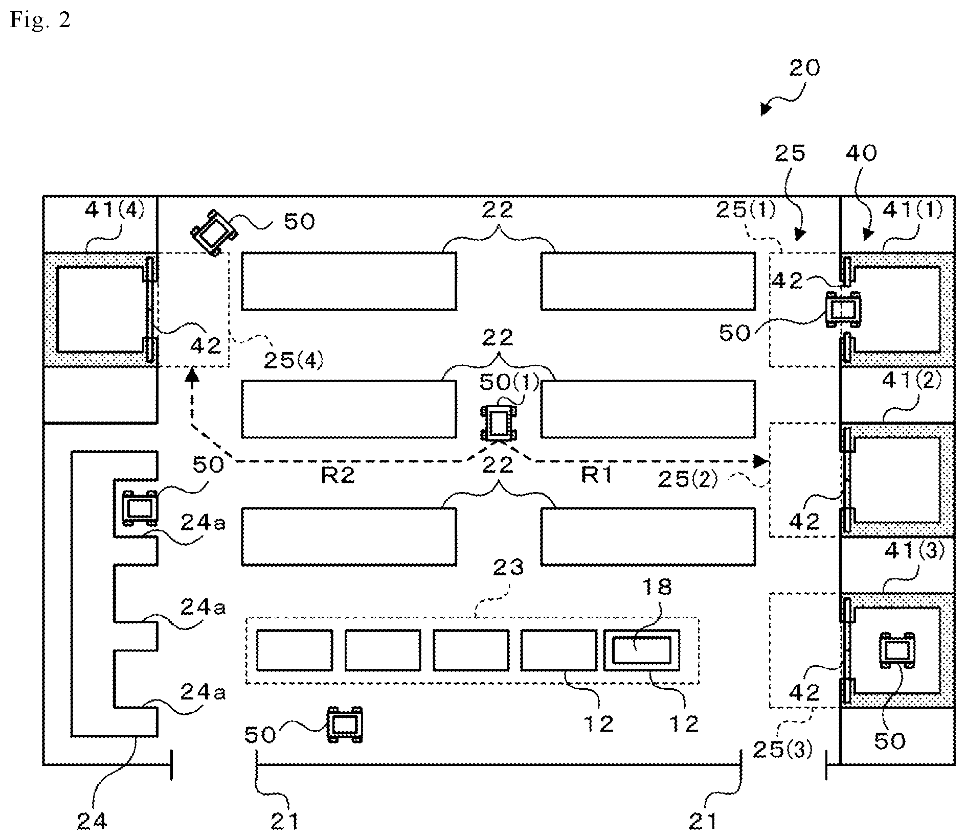 Patent US12378101 Figure 2 – Raising/lowering movement control system and raising/lowering movement control method