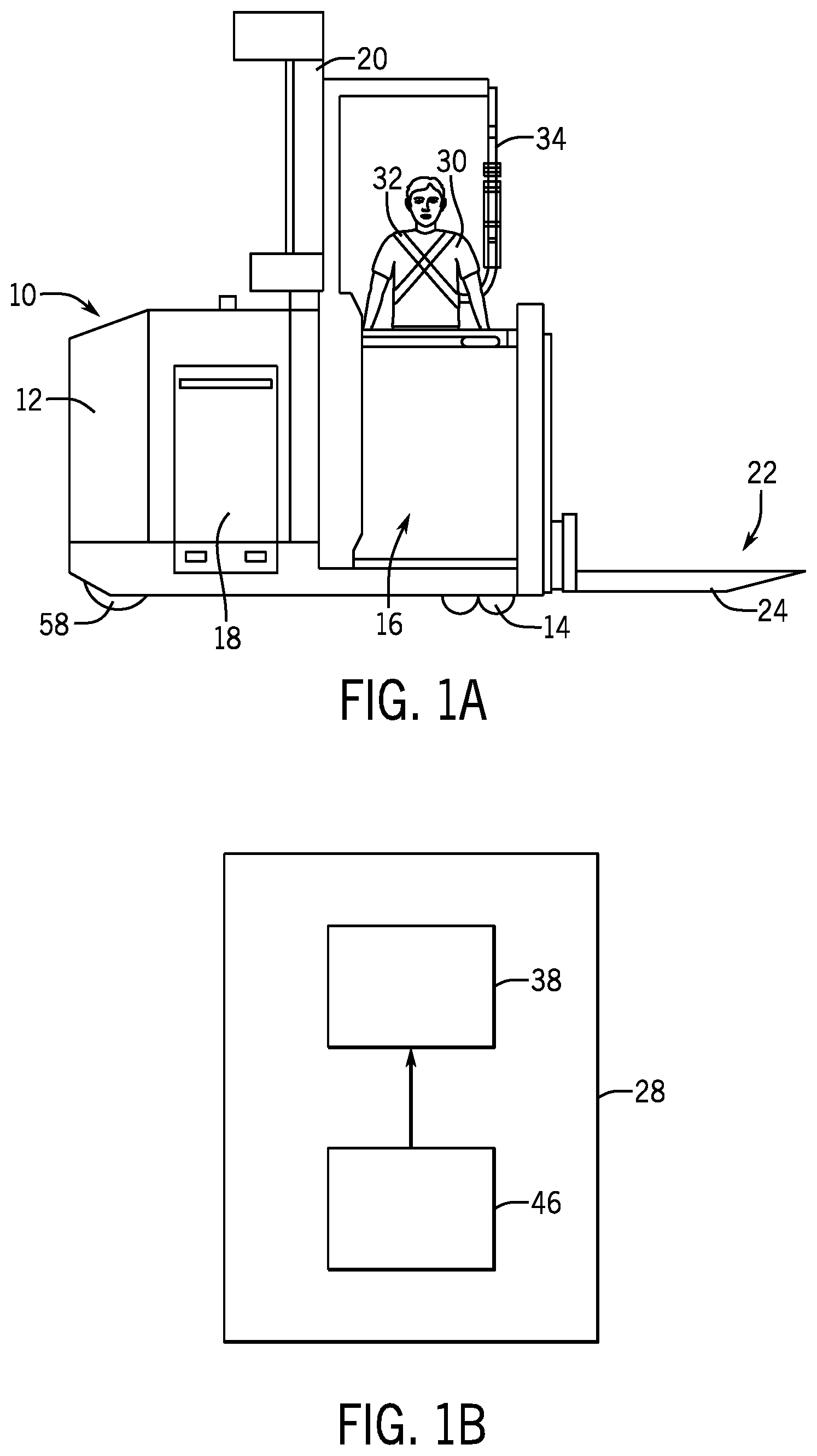 Patent US12378104 Figure 1 – Systems and methods for material handling vehicle safety reinforcement