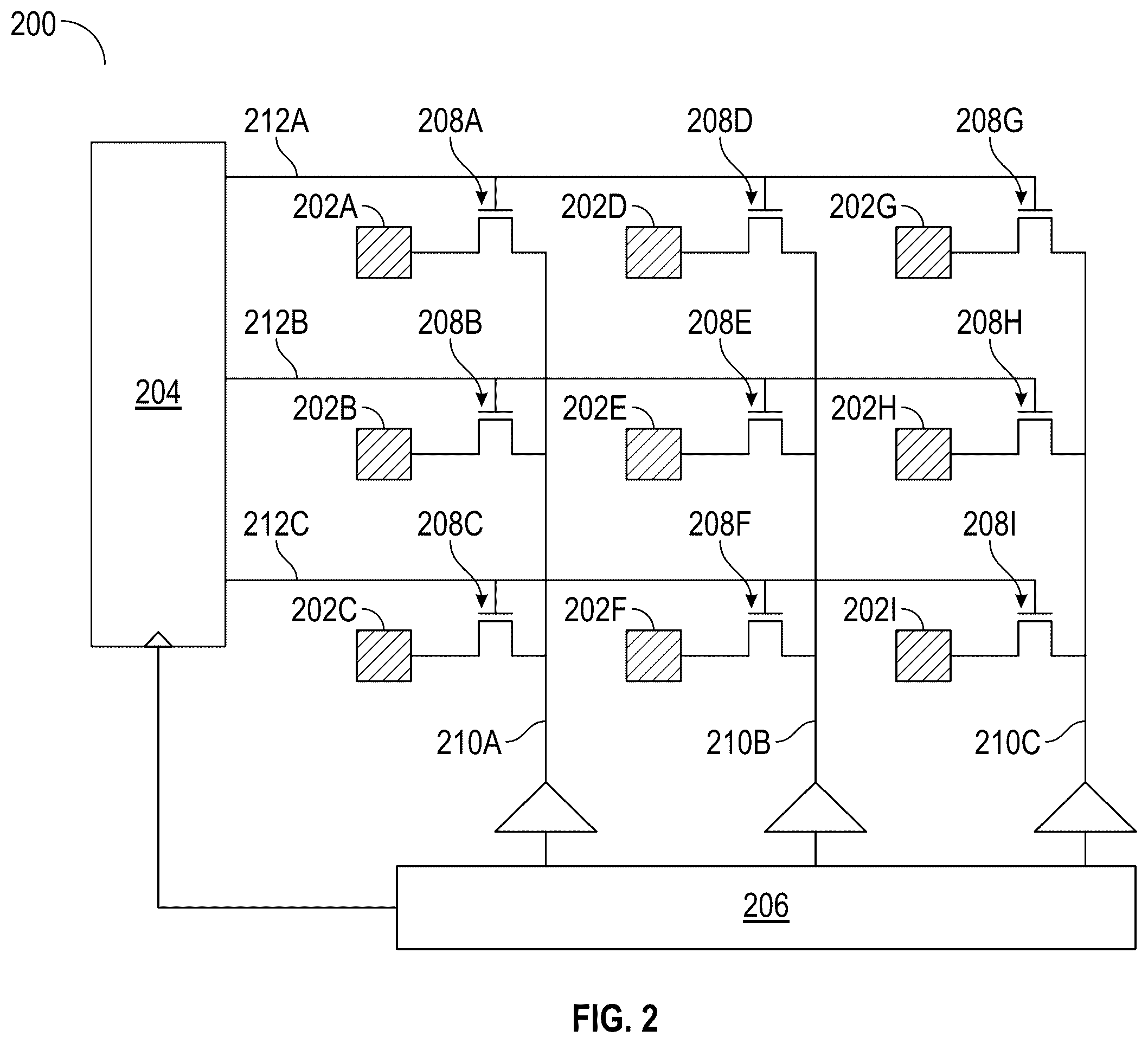 Patent US12378109 Figure 3 – Charge transfer circuitry for MEMS devices