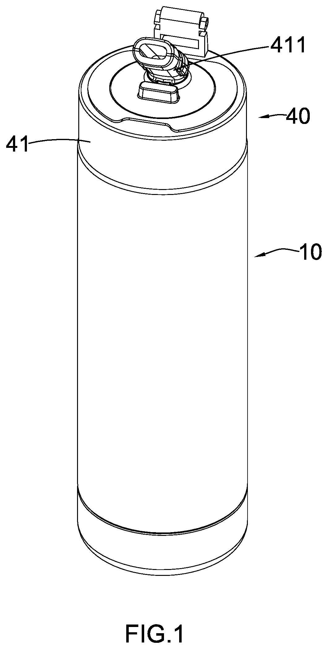 Patent US12378134 Figure 1 – Bottle with filtering arrangement