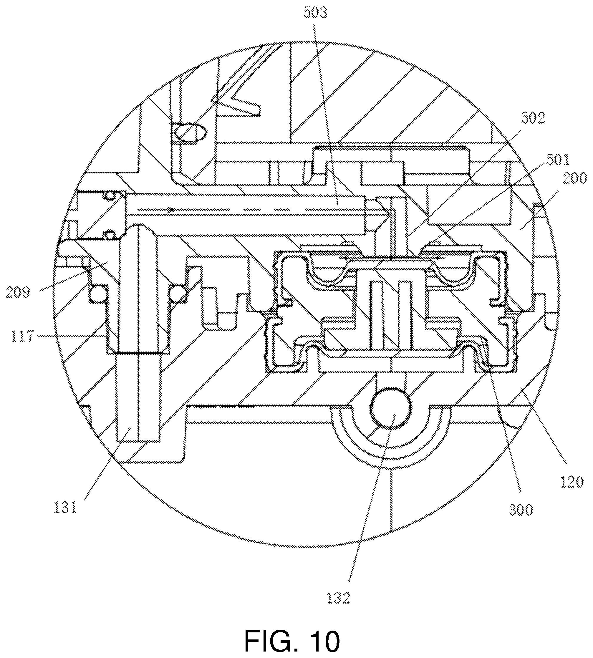 Patent US12378135 Figure 10 – Double-water-output cylindrical integrated water purifier