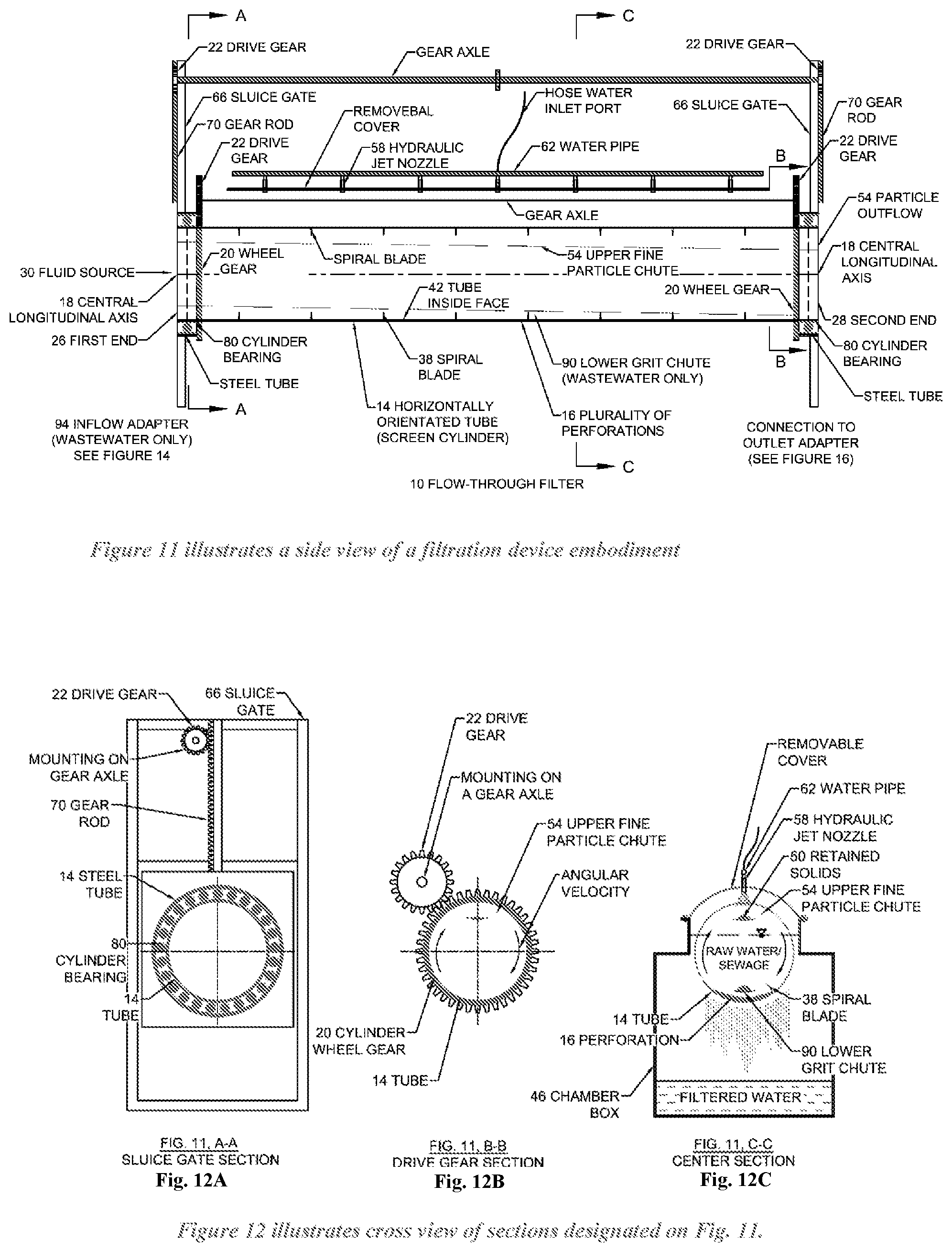 Patent US12378136 Figure 6 – Flow-through filtration and waste separation device