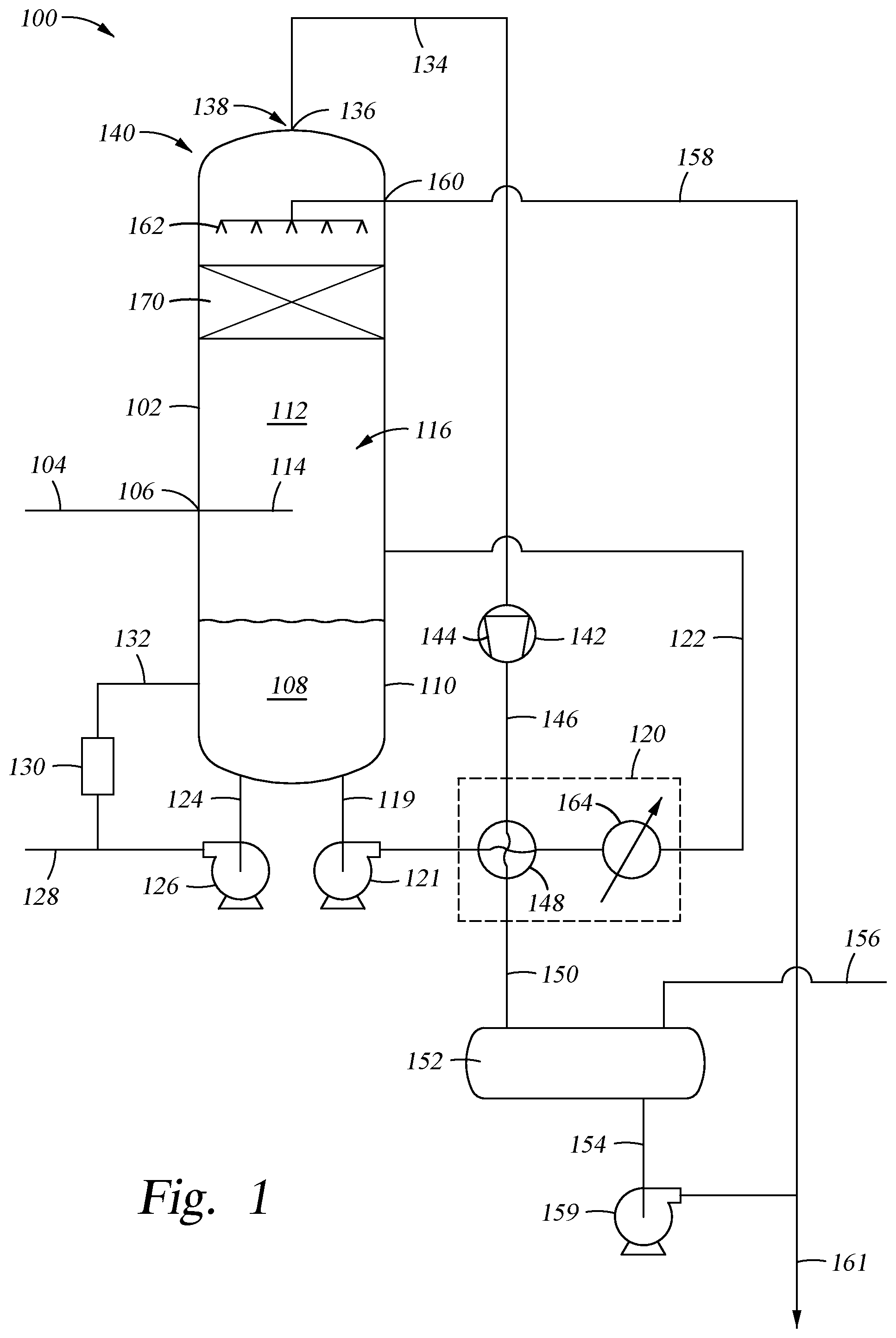 Patent US12378177 Figure 1 – Reducing energy consumption in MEG reclamation