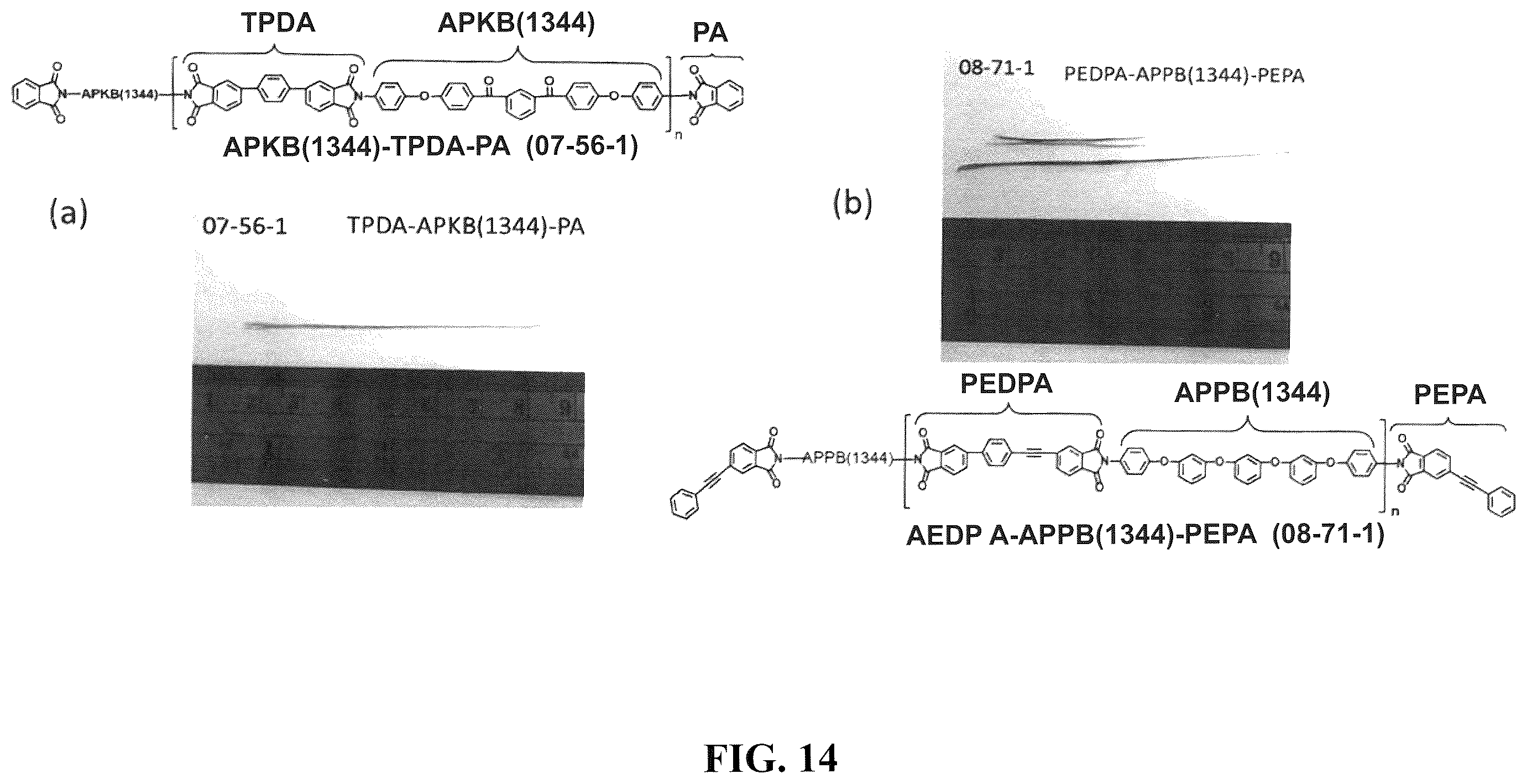 Patent US12378184 Figure 14 – All-aromatic liquid-crystalline homo-polyimides with aromatic endgroups and crosslinked products therefrom