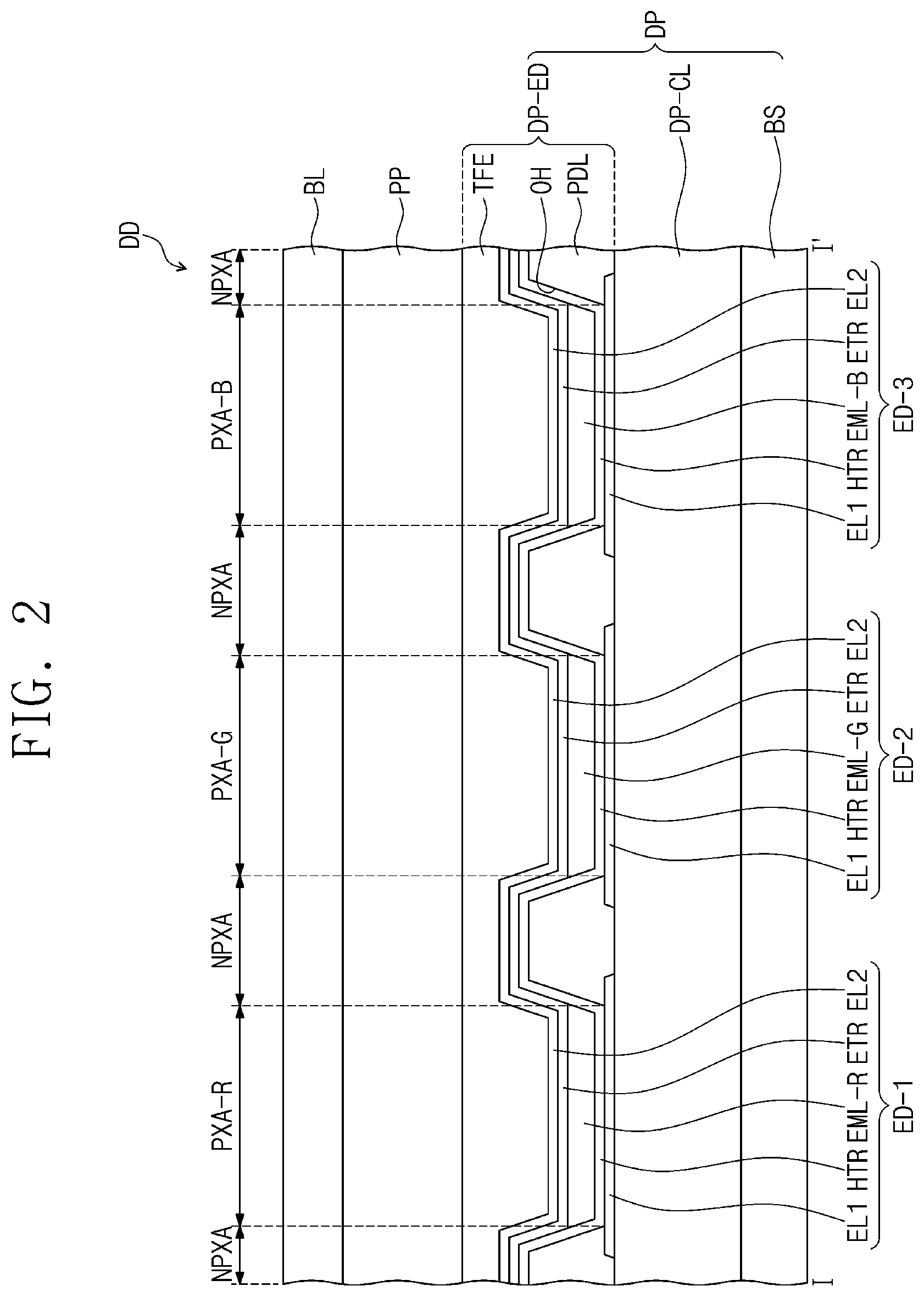 Patent US12378259 Figure 2 – Light emitting device and polycyclic compound for the same
