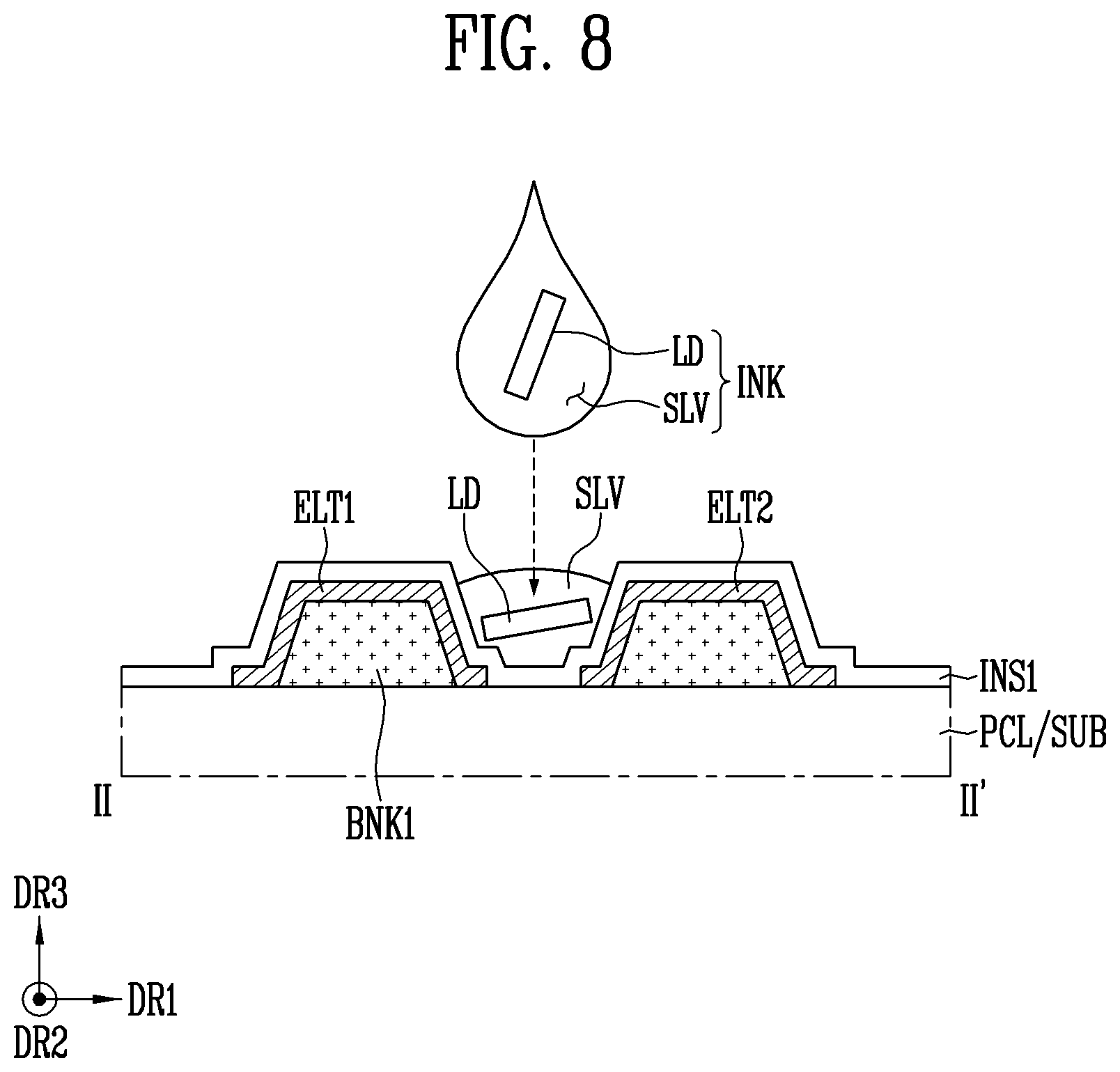 Patent US12378430 Figure 7 – Ink, manufacturing method of display device using the same, and display device