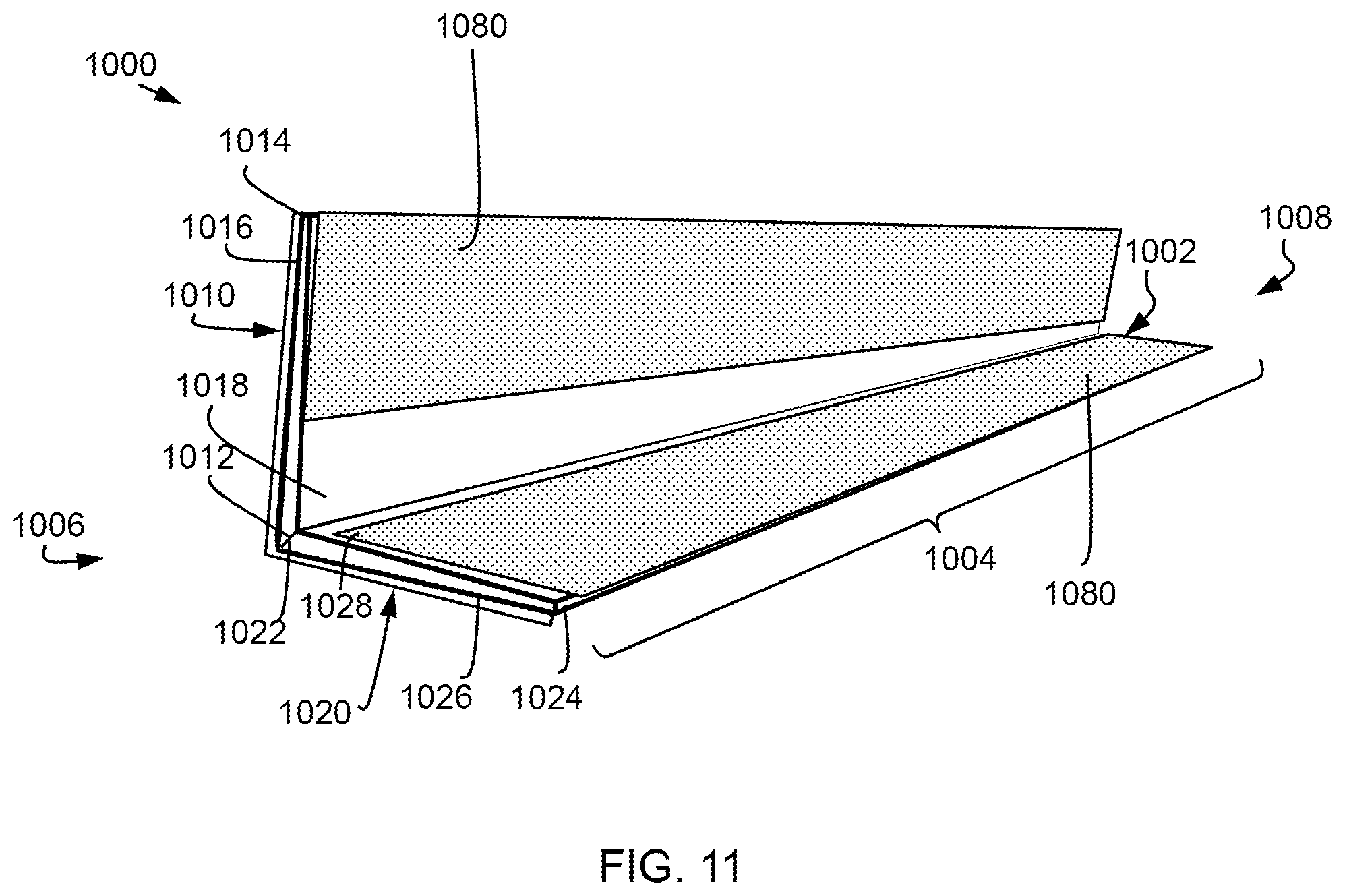 Patent US12378444 Figure 11 – Pressure sensitive adhesive building surface accessory