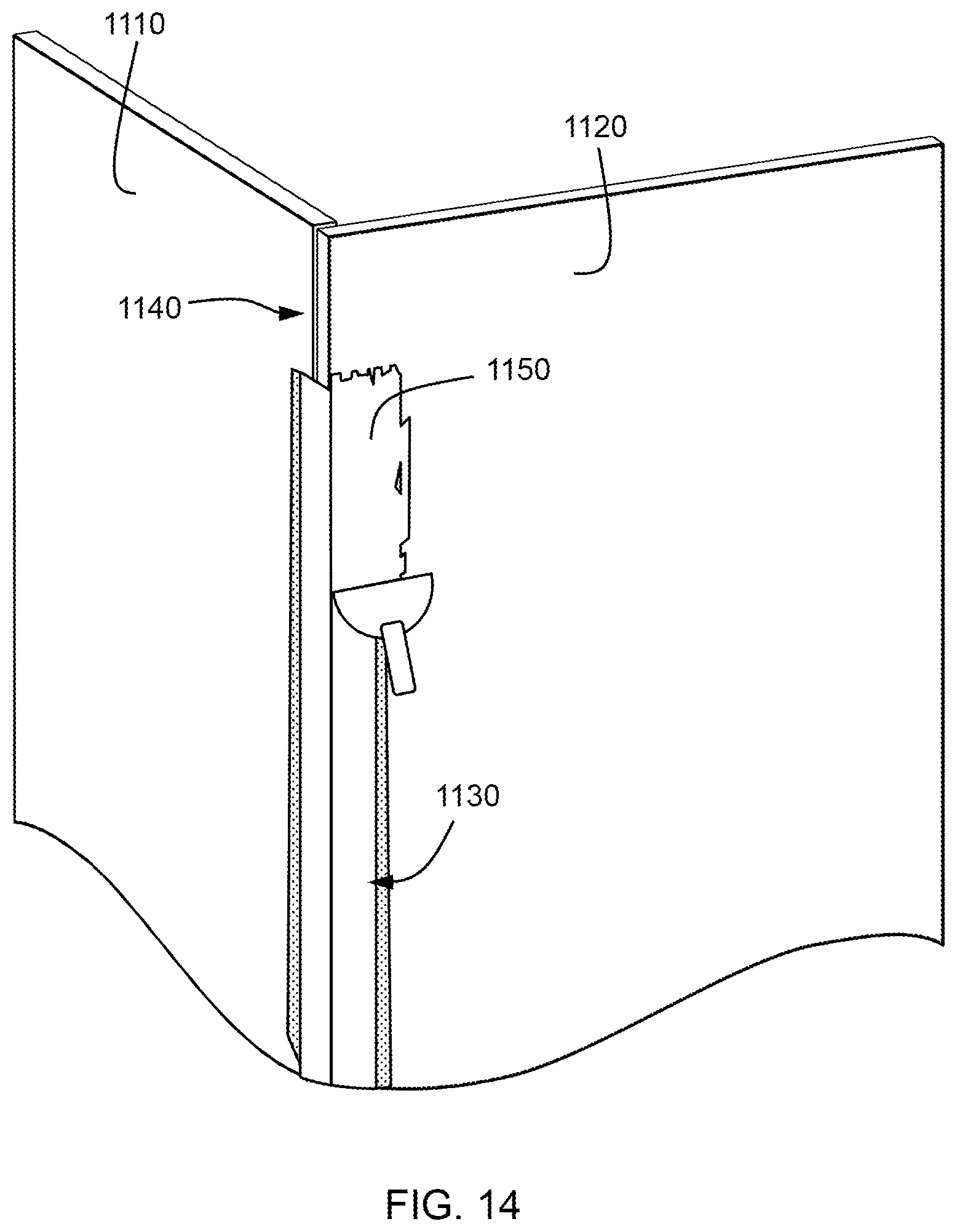 Patent US12378444 Figure 14 – Pressure sensitive adhesive building surface accessory