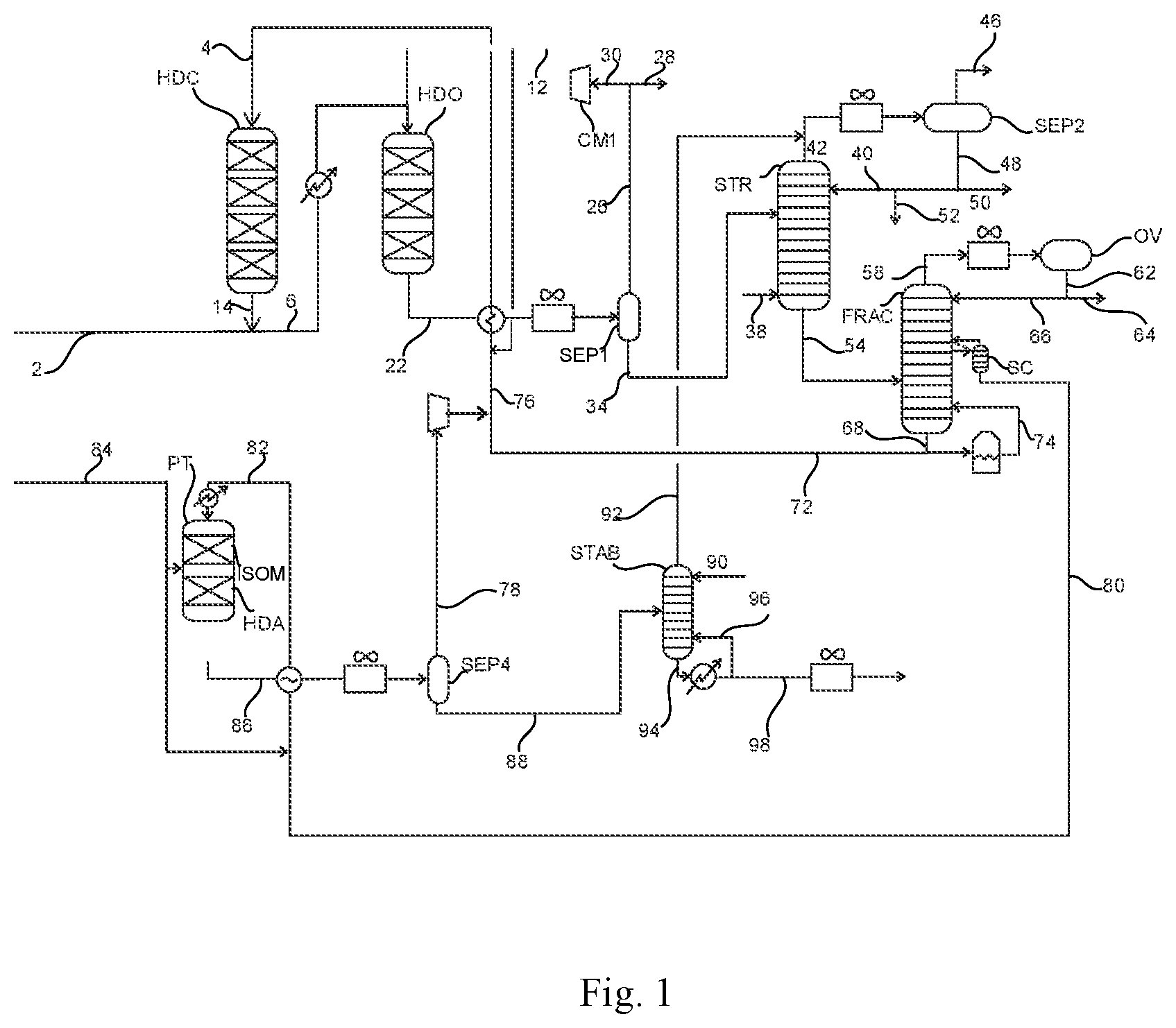Patent US12378482 — Method for production of aviation fuel — Figure 1