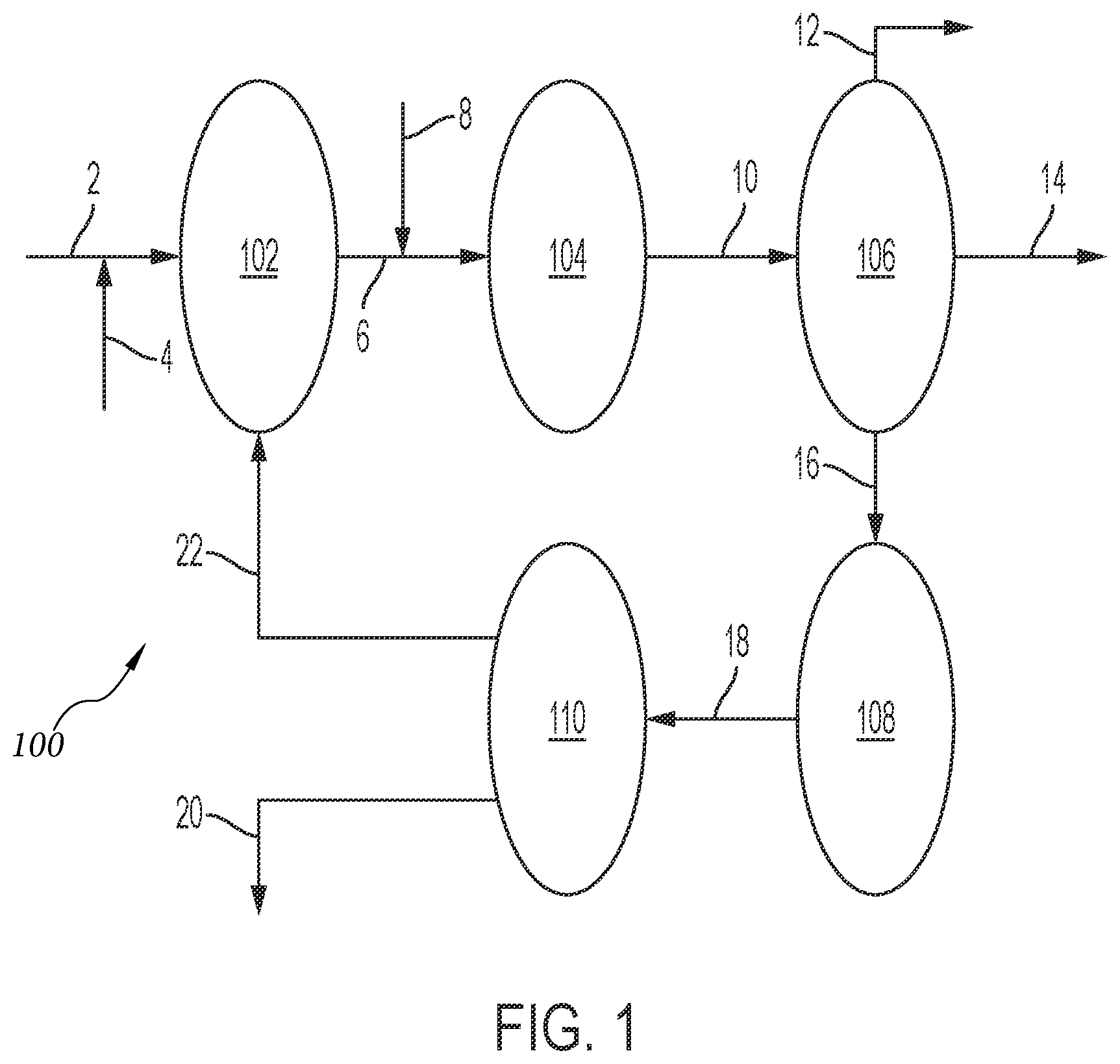 Patent US12378483 — Processes and systems for producing desulfurized alpha olefins — Figure 1