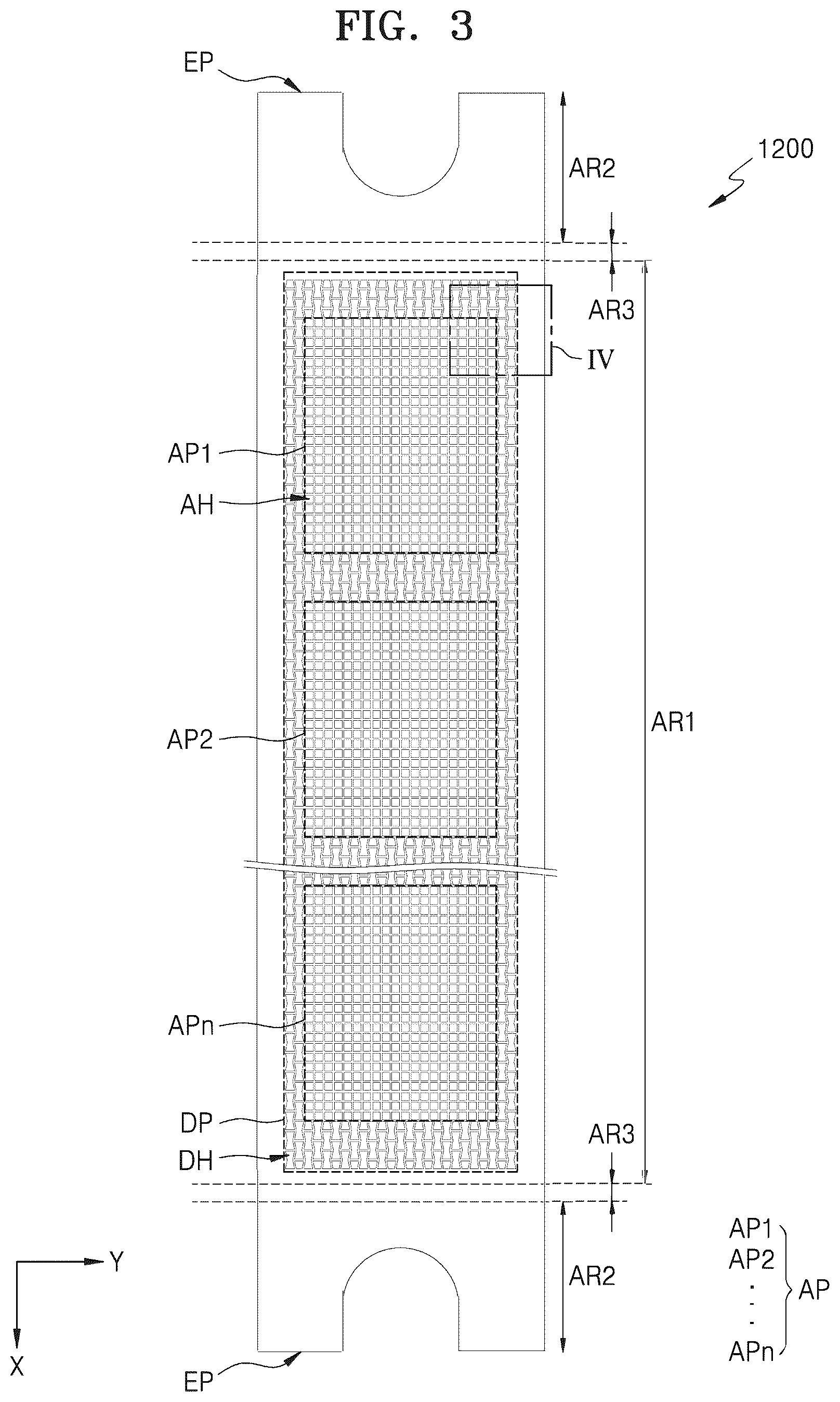 Patent US12378655 Figure 3 – Mask, mask assembly, and apparatus for manufacturing display apparatus