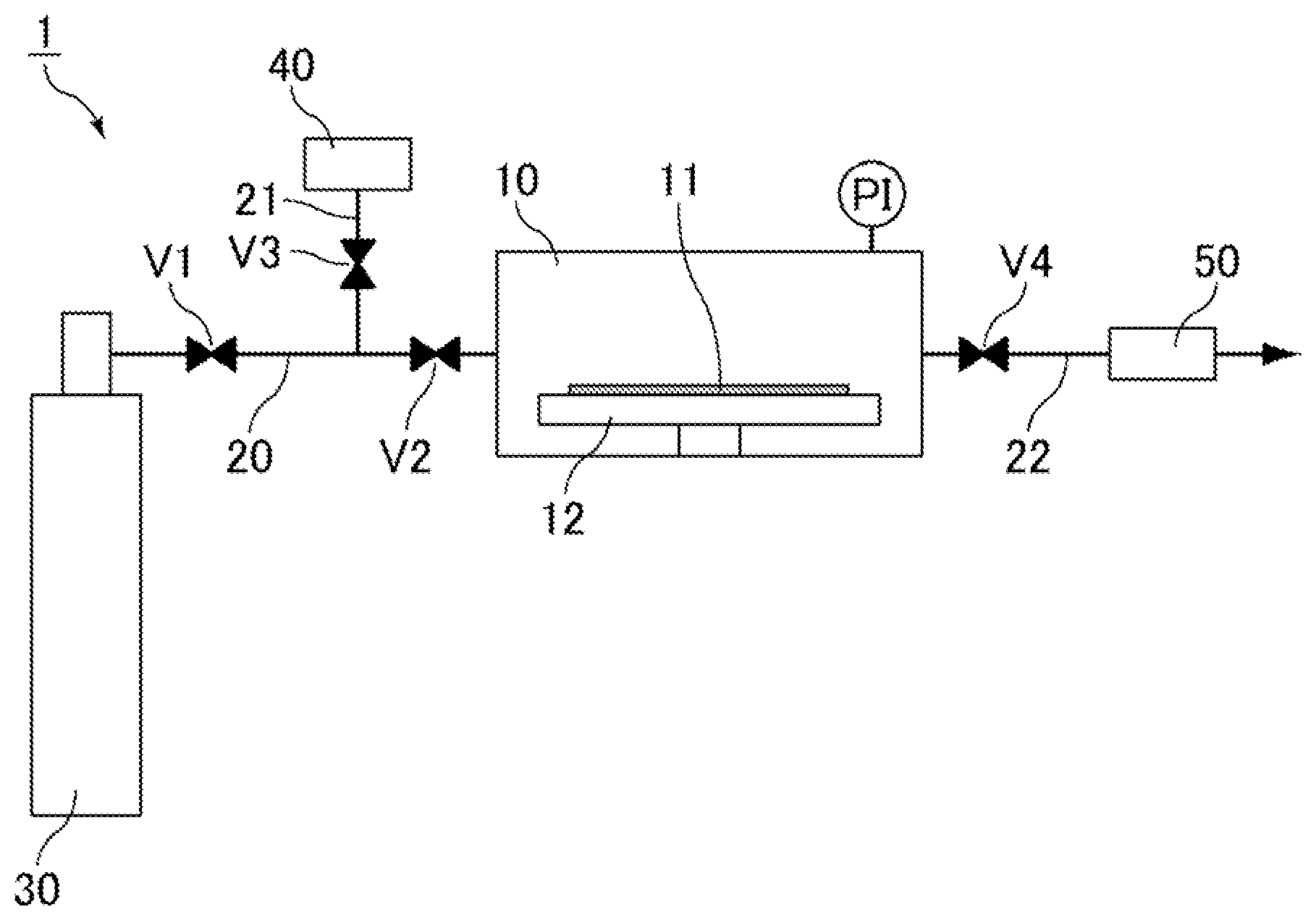 Patent US12378659 Figure 1 – Metal material, method of producing metal material, method of passivating semiconductor processing apparatus, method of manufacturing semiconductor device, and method of manufacturing filled container
