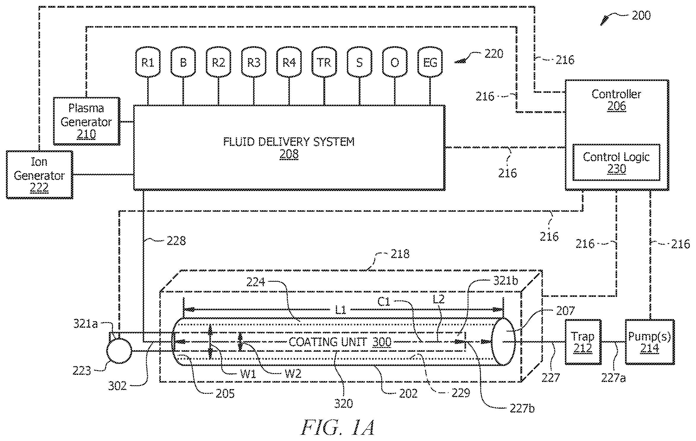 Patent US12378663 Figure 1 – Depositing coatings on and within a housing, apparatus, or tool using a coating system positioned therein