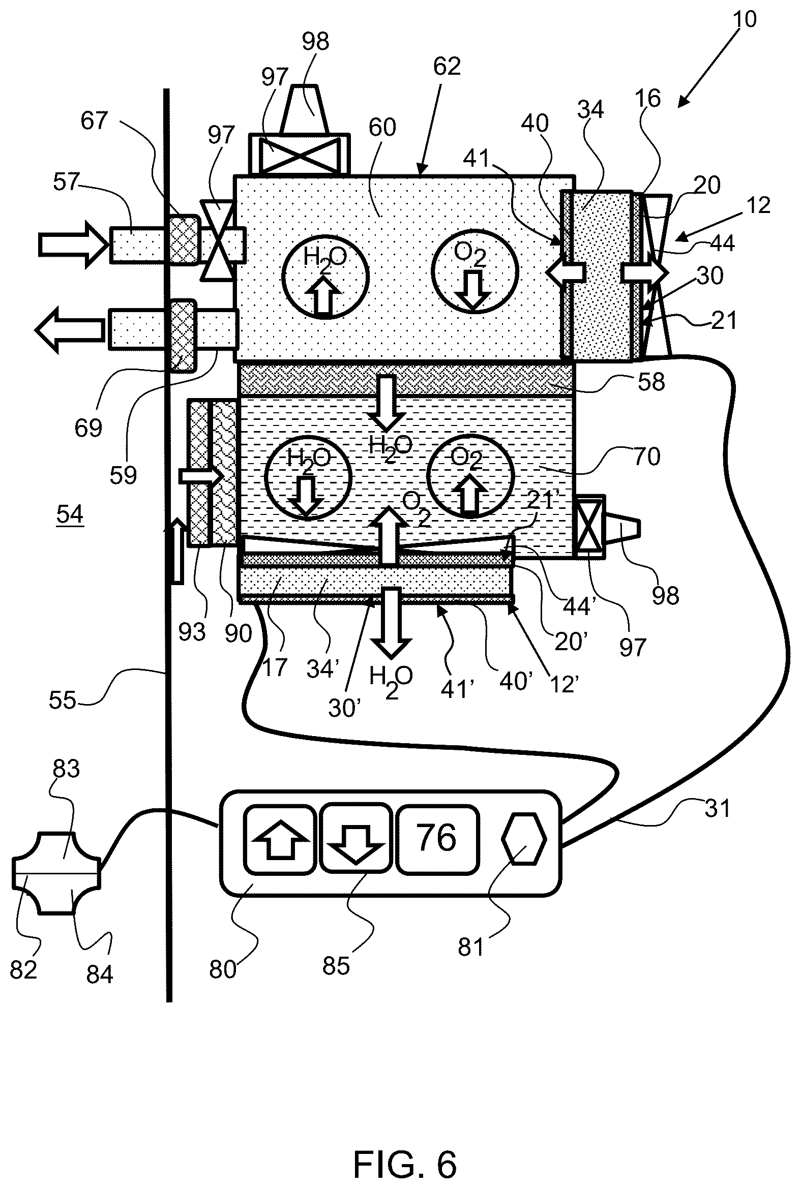 Patent US12378682 Figure 6 – Electrolysis cell assembly utilizing an anion exchange membrane