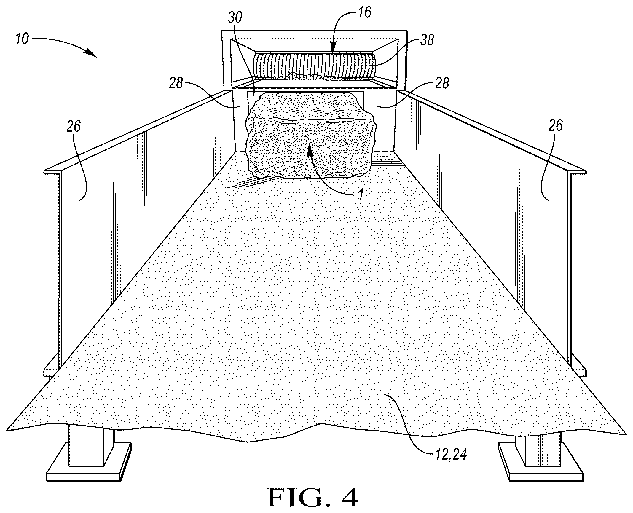 Patent US12378703 Figure 4 – Growing medium and mulch fiber opening apparatus