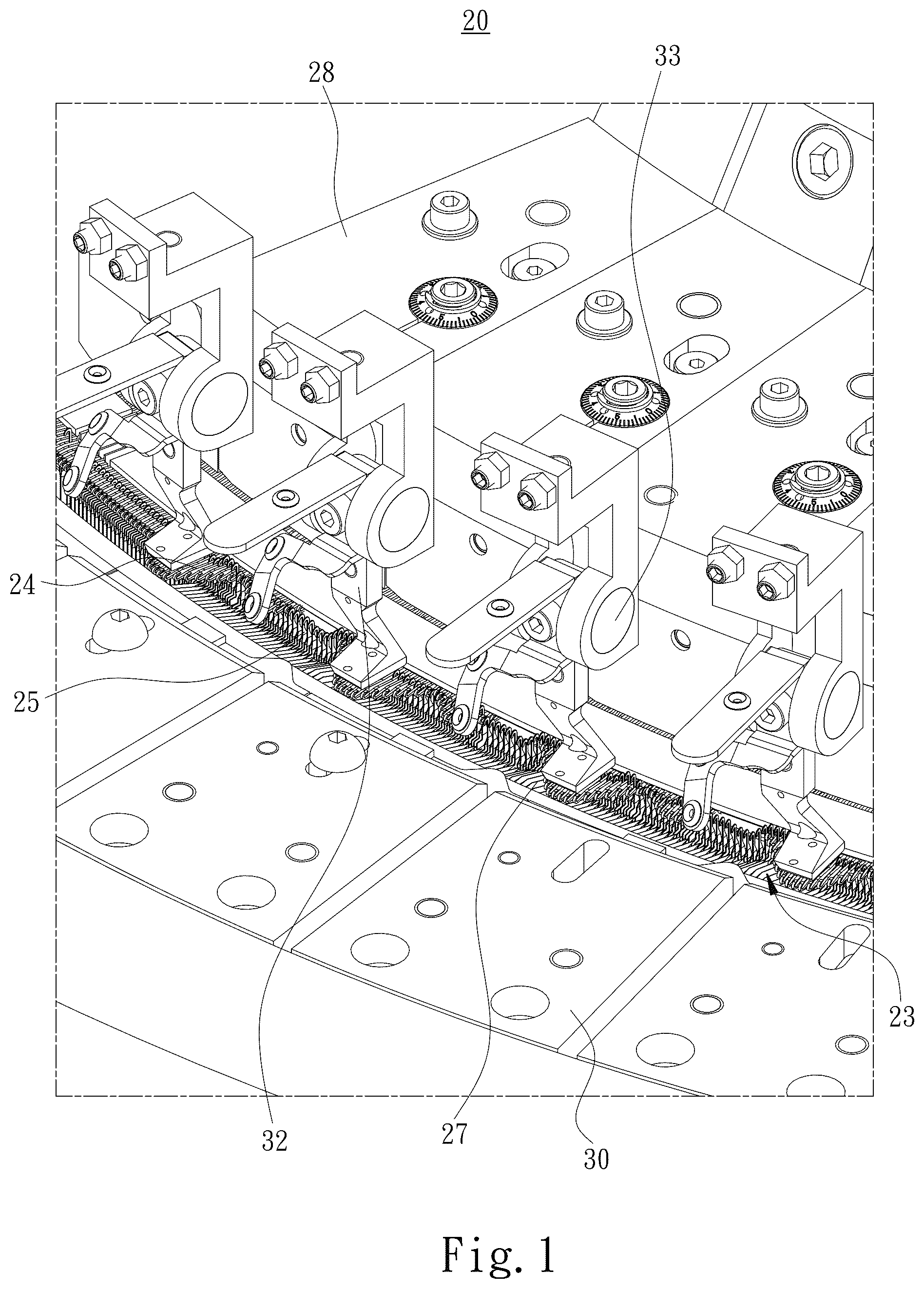 Patent US12378708 — Circular knitting machine for knitting pile fabric — Figure 1