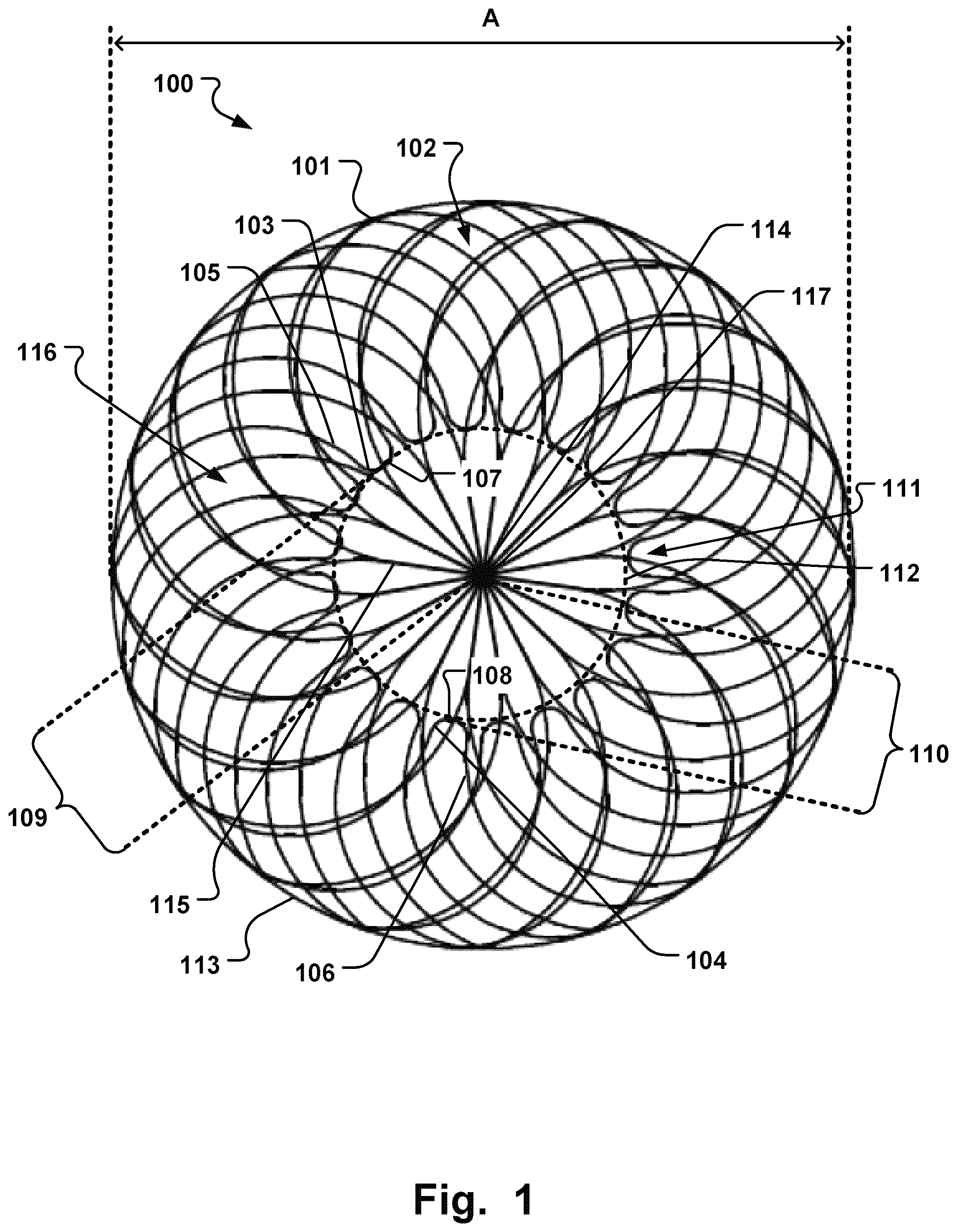 Patent US12378709 Figure 1 – Braided medical device and manufacturing method thereof