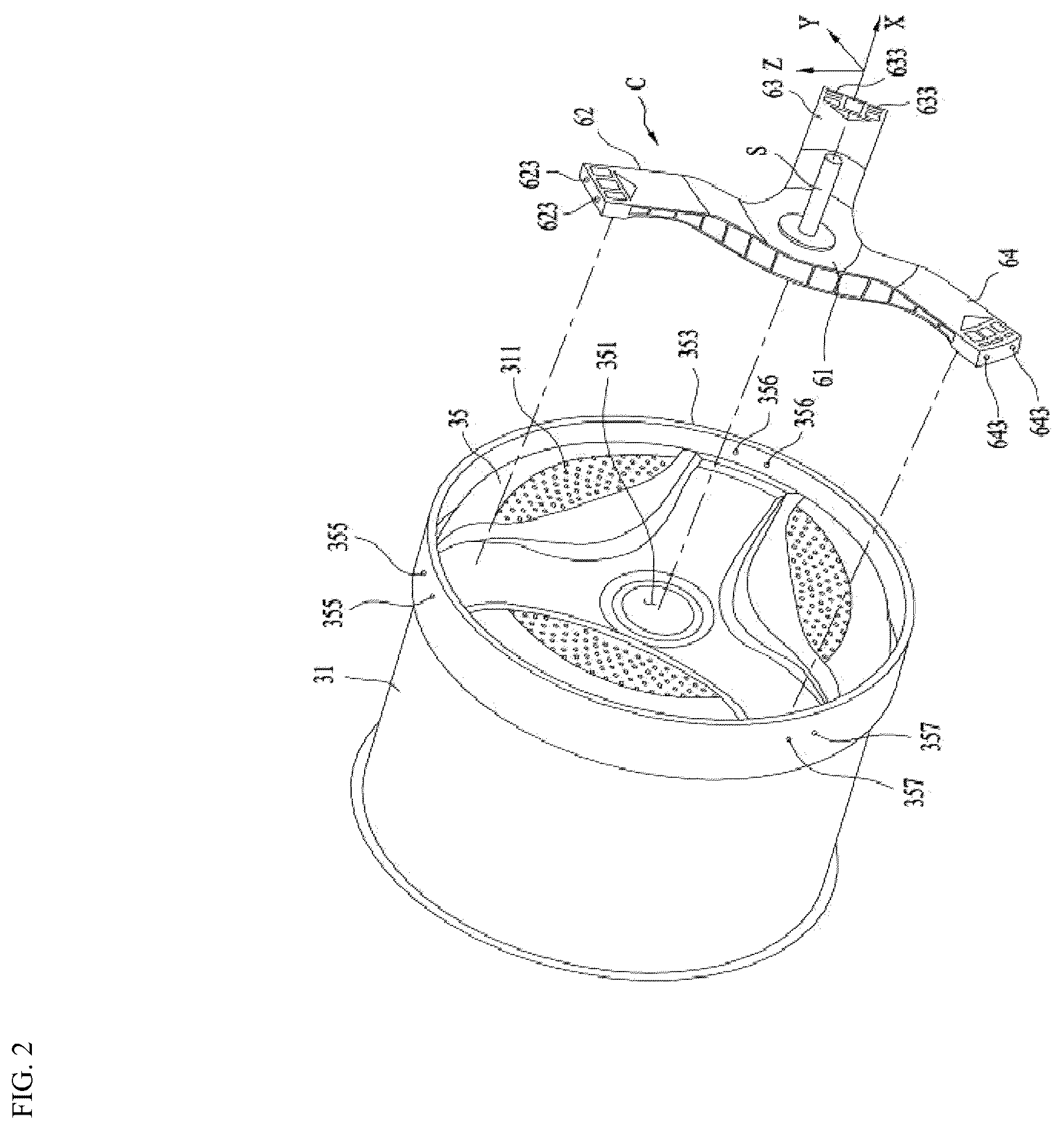 Patent US12378712 Figure 2 – Apparatus for treating laundry