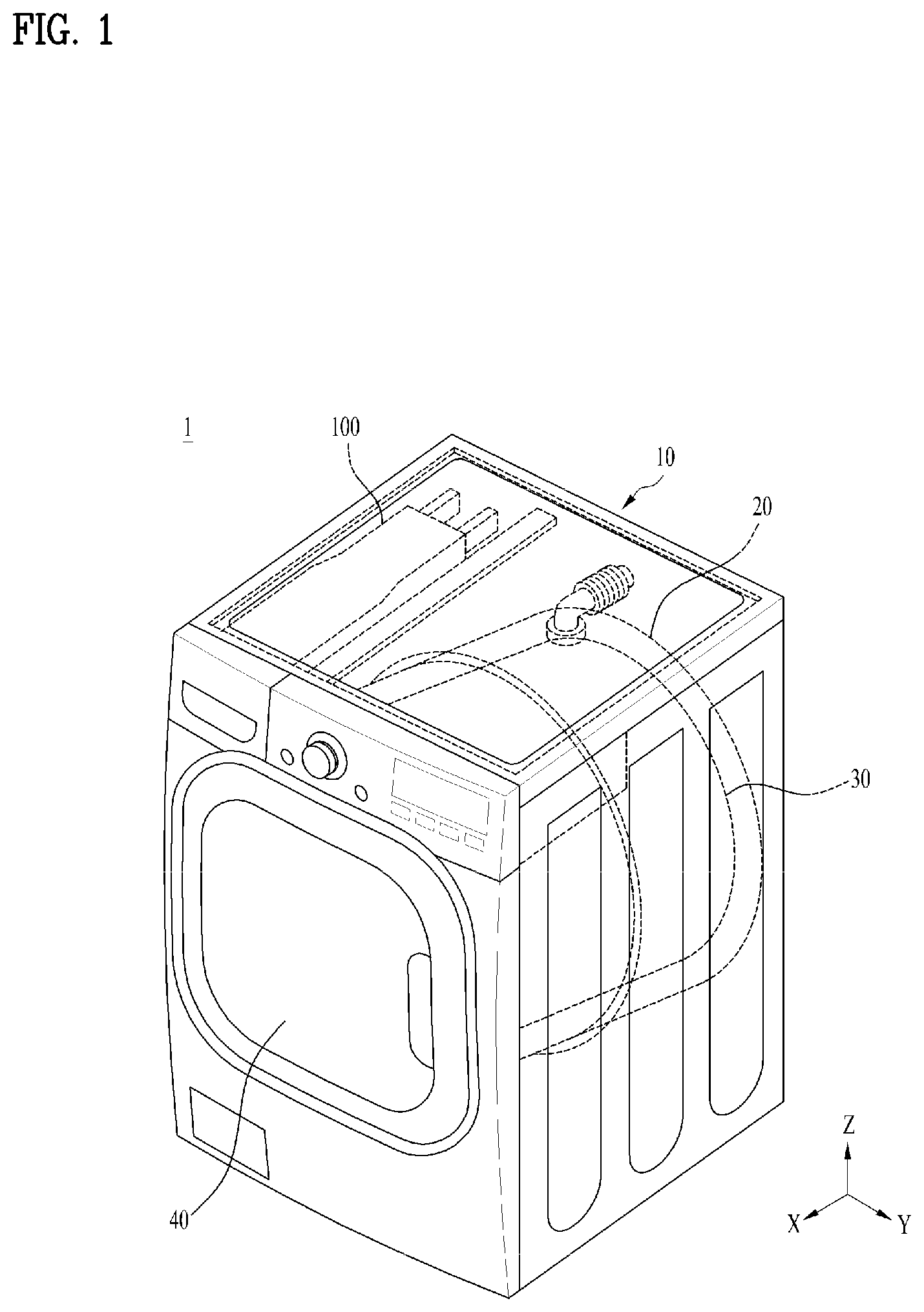 Patent US12378713 Figure 1 – Laundry treating apparatus