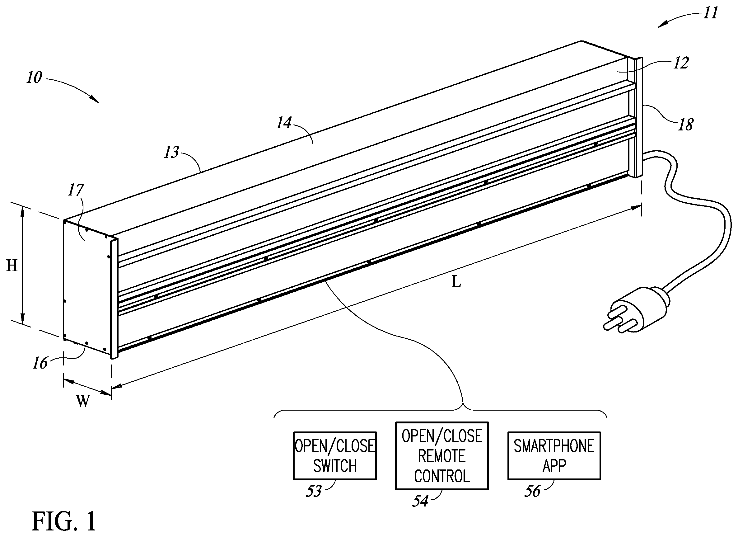 Patent US12378714 Figure 1 – Wall mounted motorized clothes hanging devices