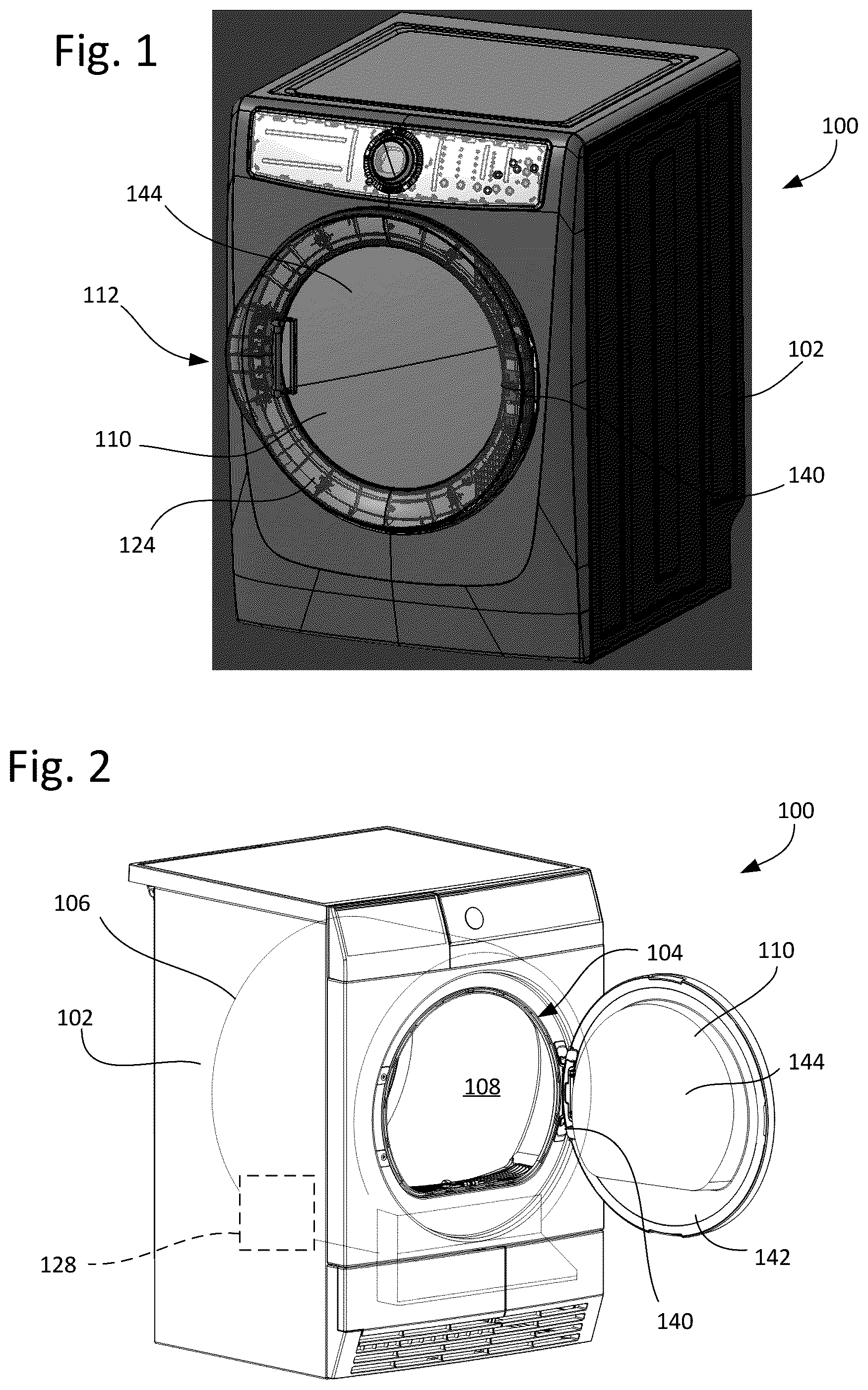 Patent US12378715 — Laundry machine door assembly — Figure 1