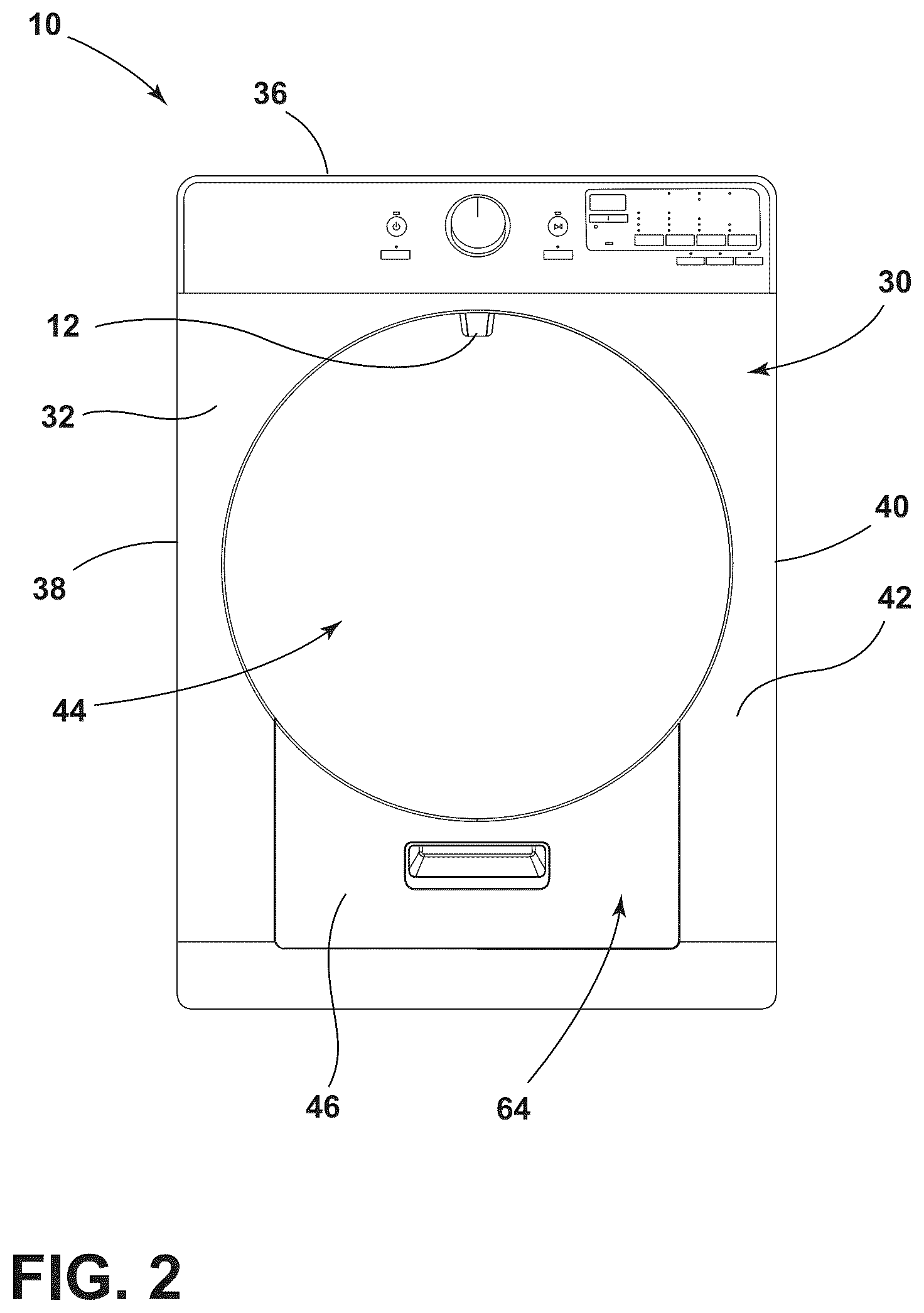 Patent US12378716 Figure 2 – Laundry appliance