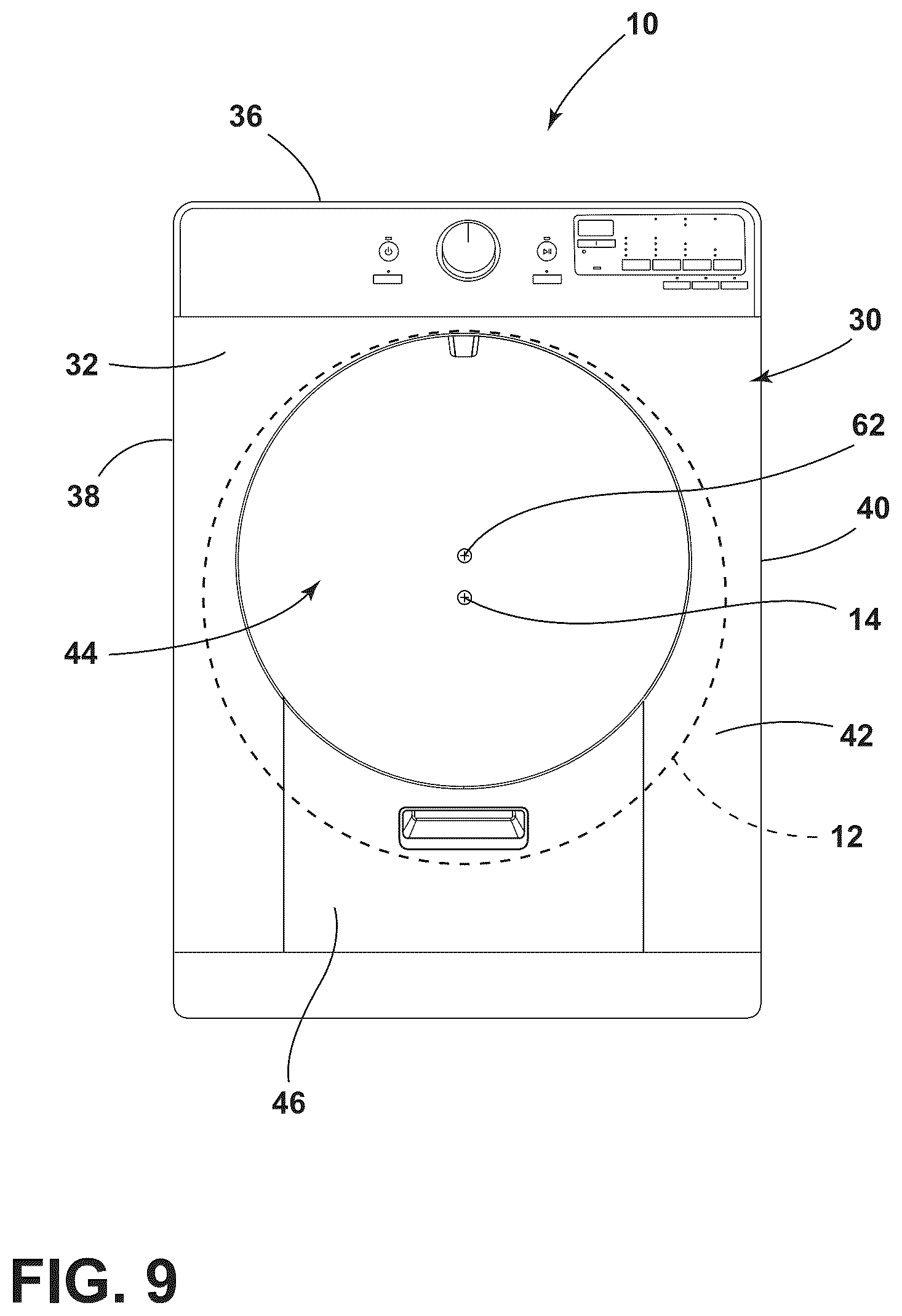 Patent US12378716 Figure 8 – Laundry appliance