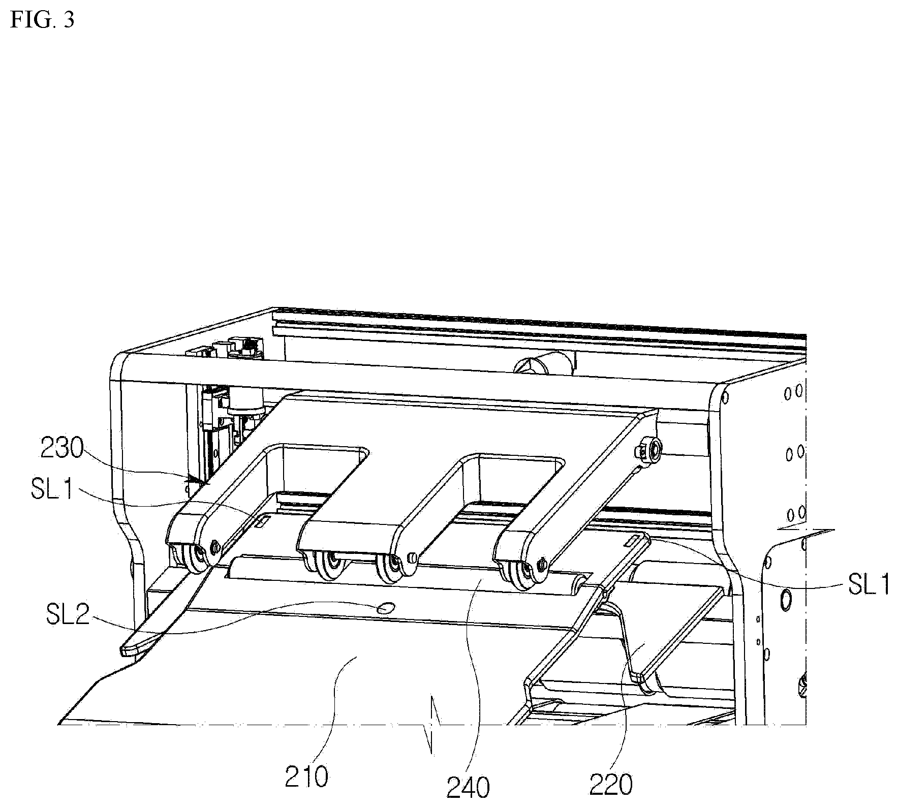 Patent US12378720 Figure 3 – Clothes folding machine