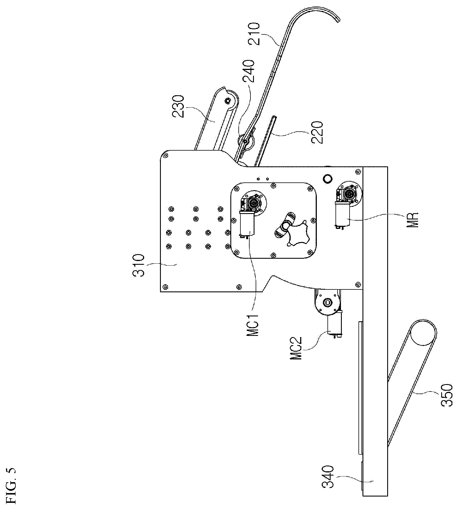 Patent US12378720 Figure 5 – Clothes folding machine