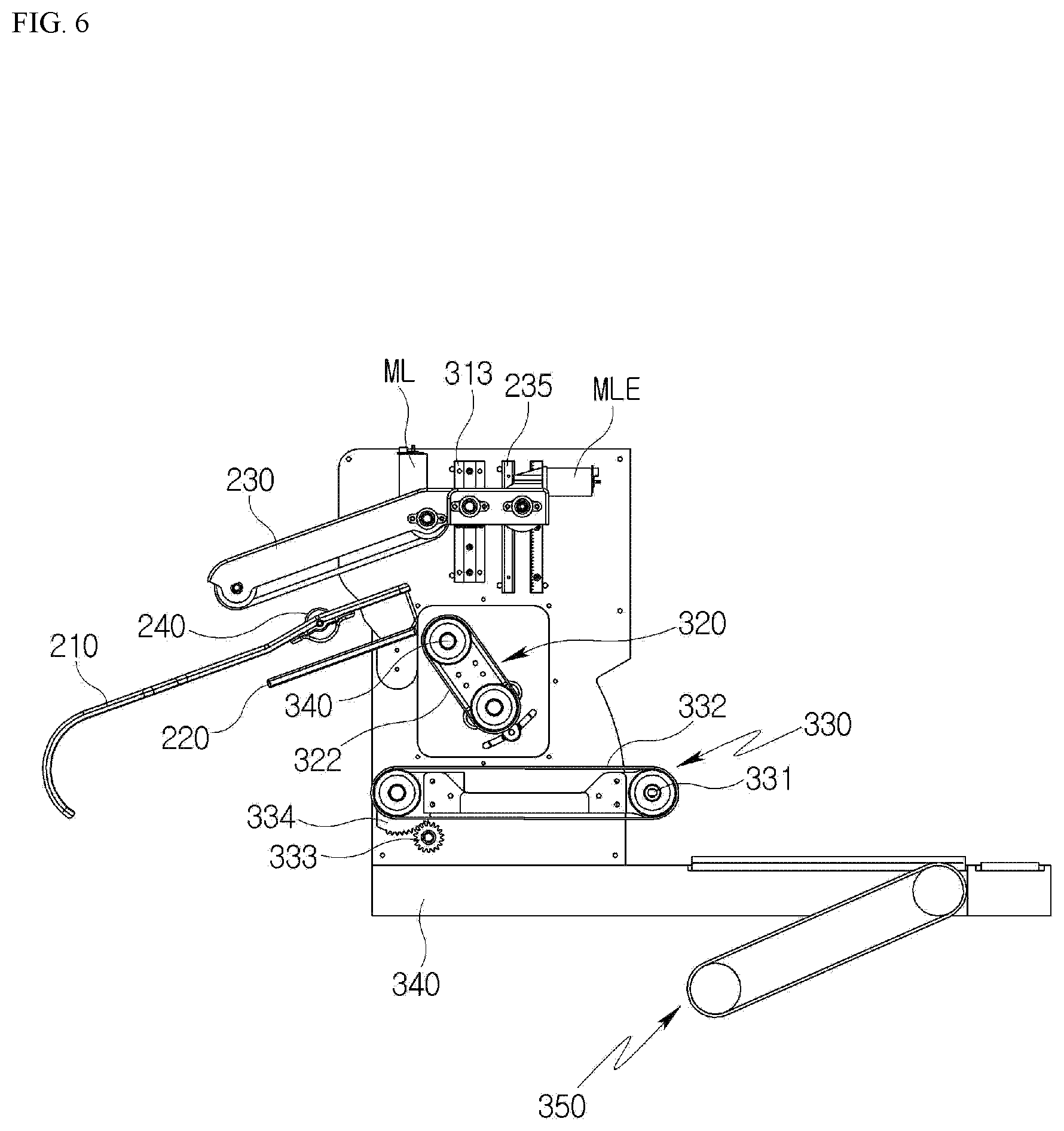 Patent US12378720 Figure 6 – Clothes folding machine