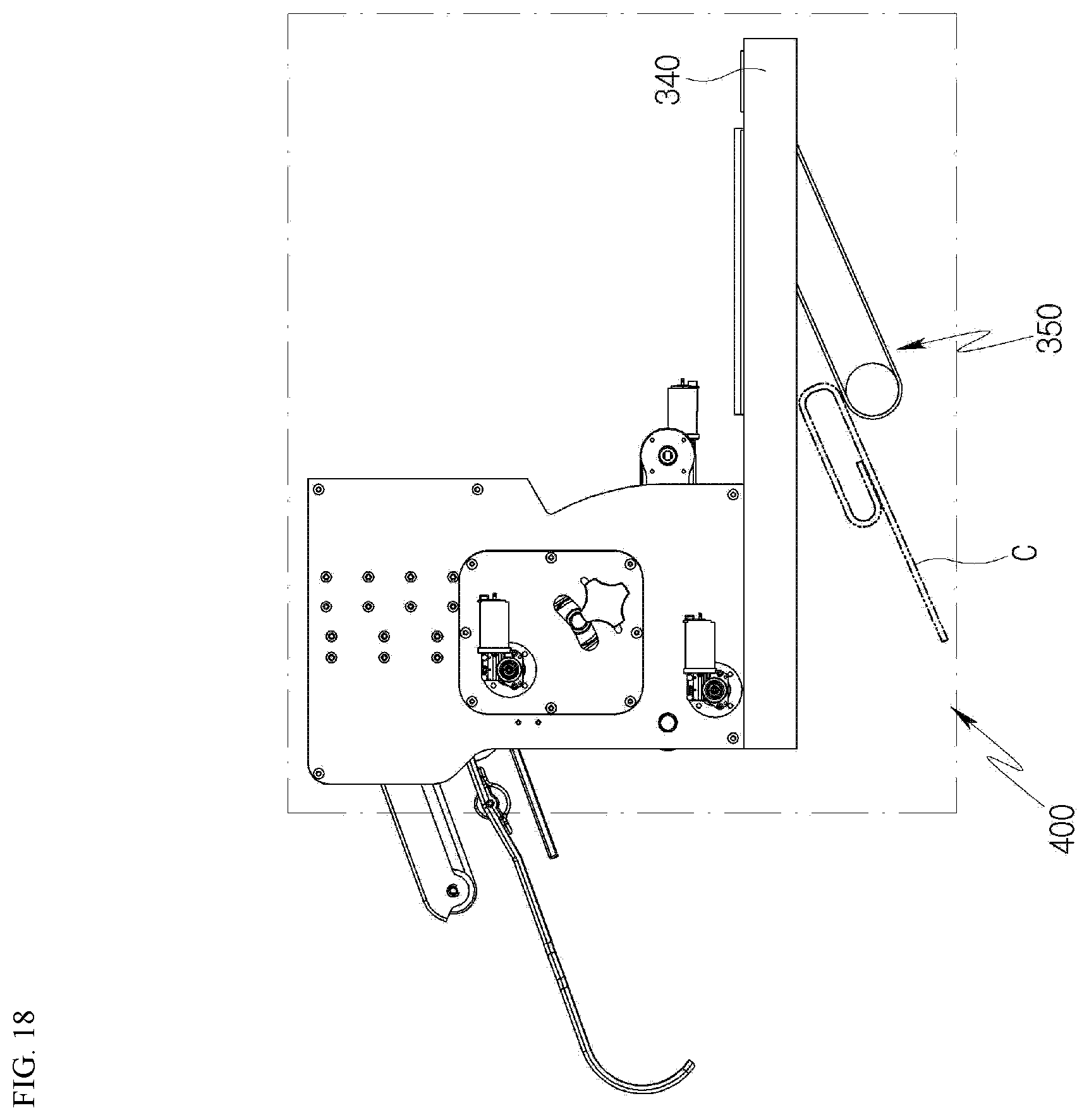 Patent US12378720 Figure 18 – Clothes folding machine