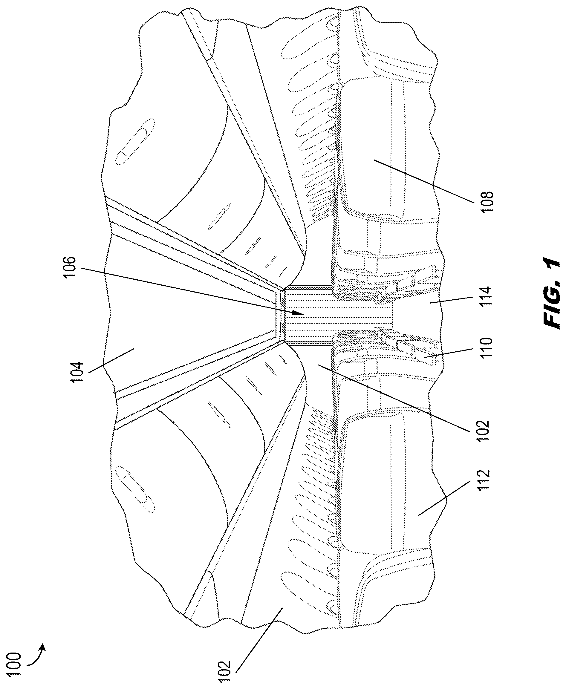 Patent US12378722 Figure 1 – Biocidal infused composite fabric for cabin interiors